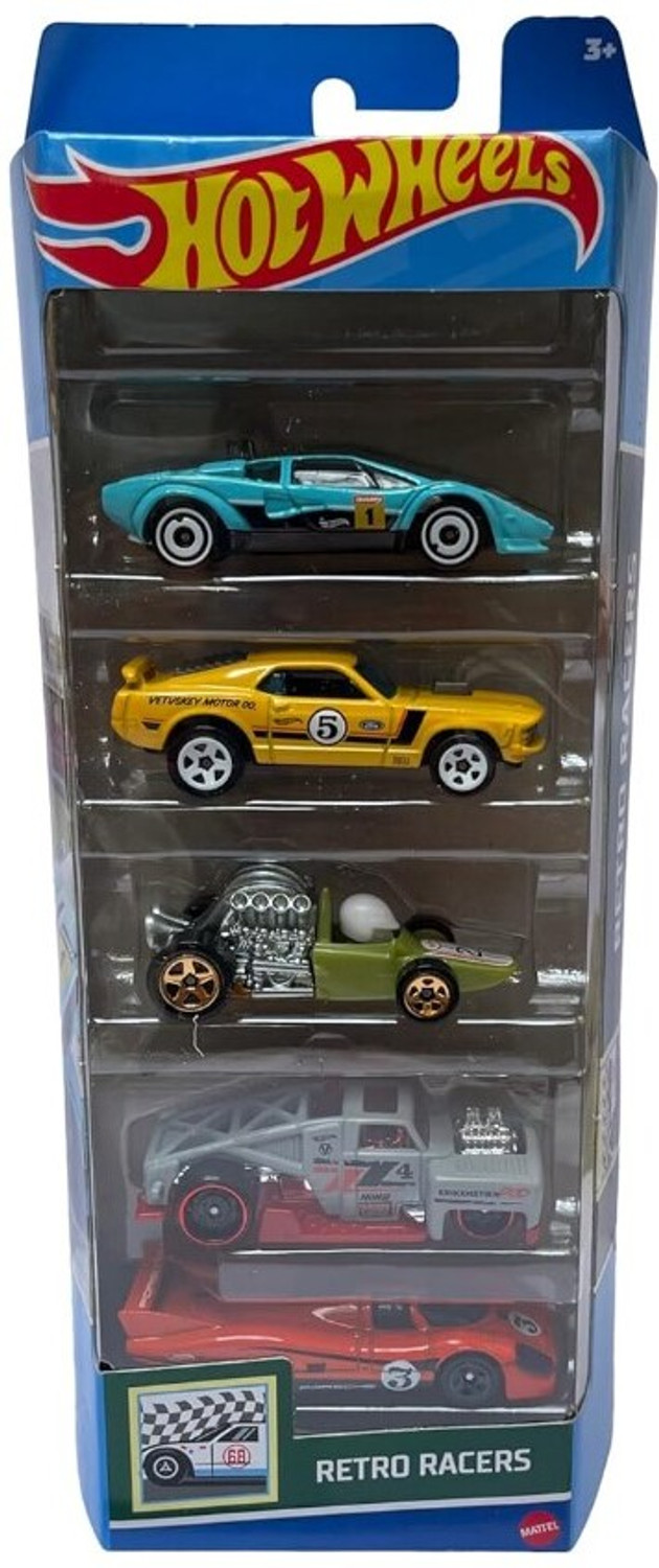 Image of HOT WHEELS HotWheels Car 2024 Retro Racers Pack of 5
