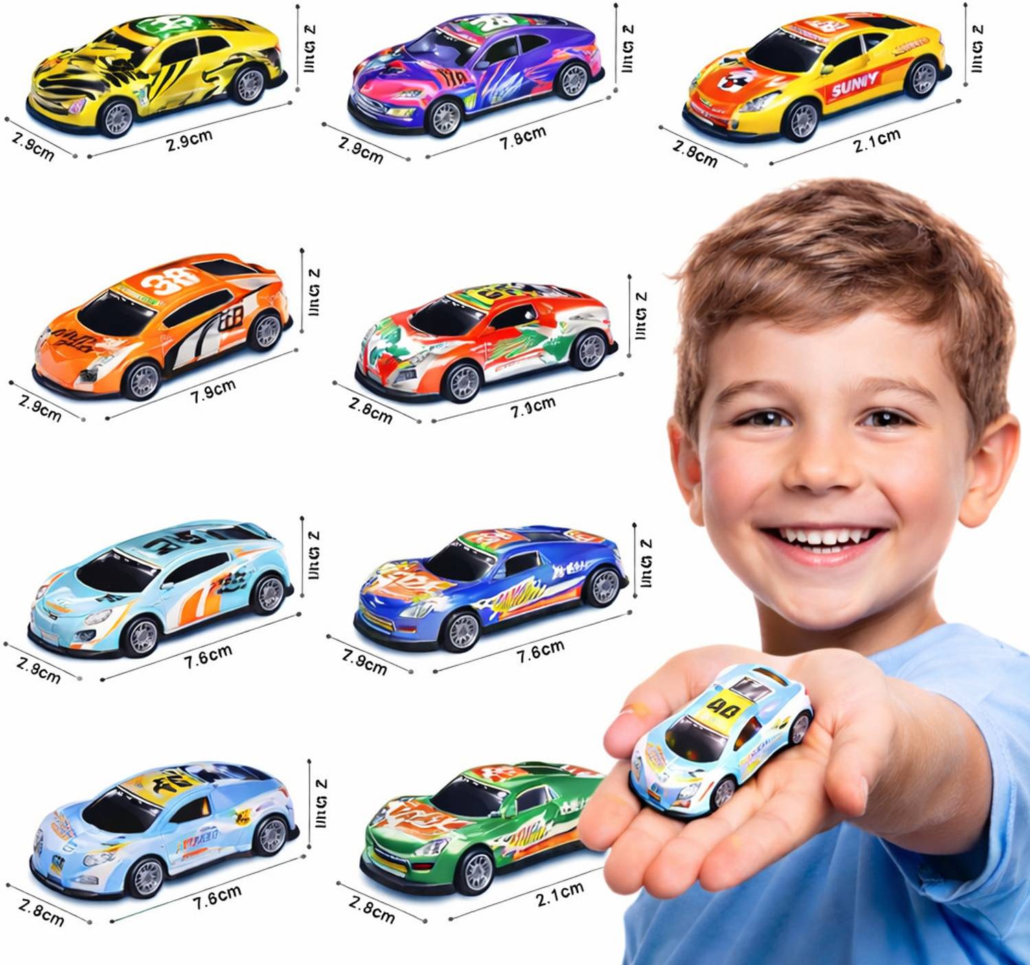 babliduggu Metal Racing Toy Cars Set for Kids | Pack of 10 Mini Die-Cast car