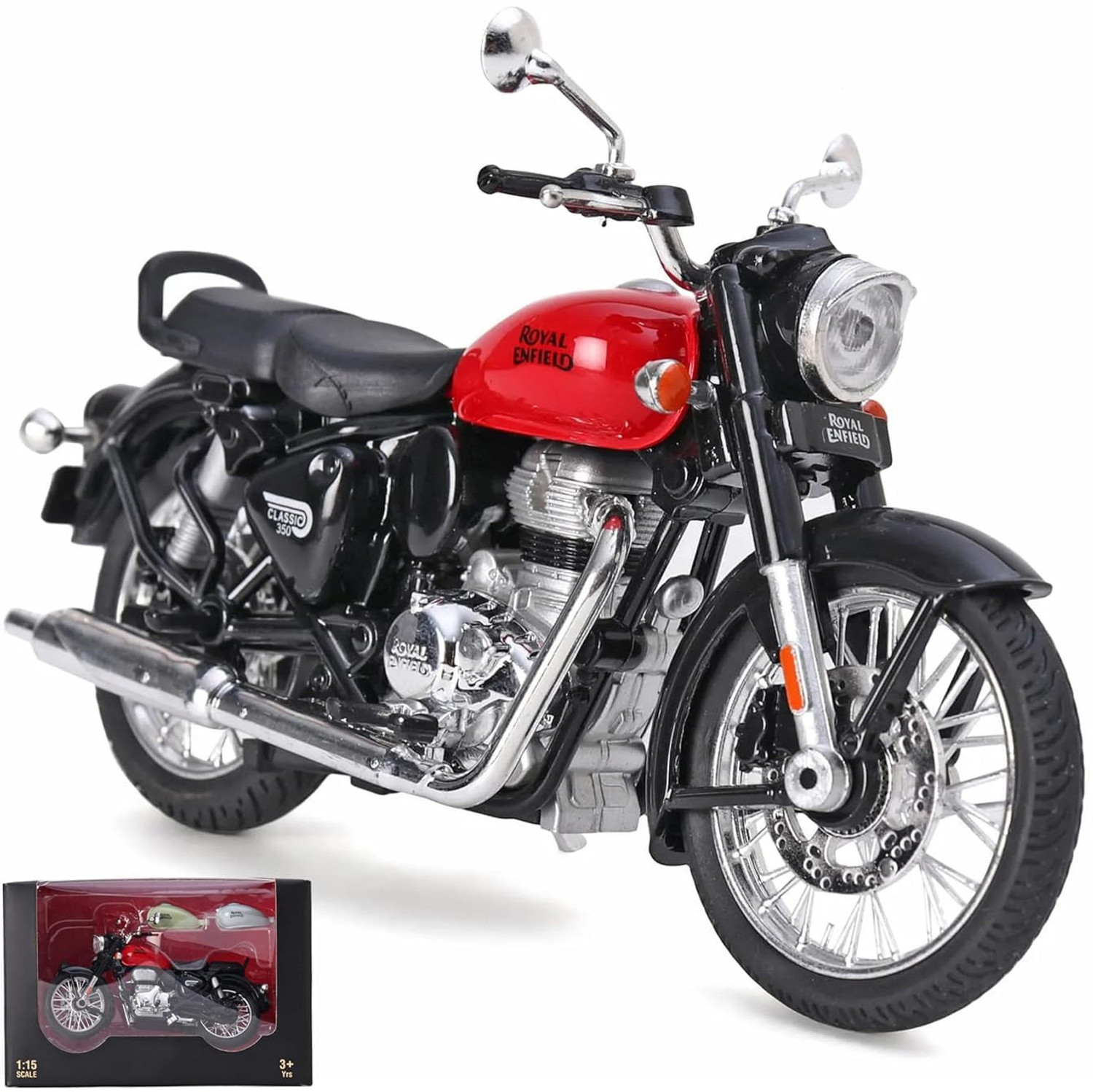 Image of Just craft 1 /15 Scale Model Bullet Bike Toy Classic 350 Royal Enfield (Red, Pack of: 1)