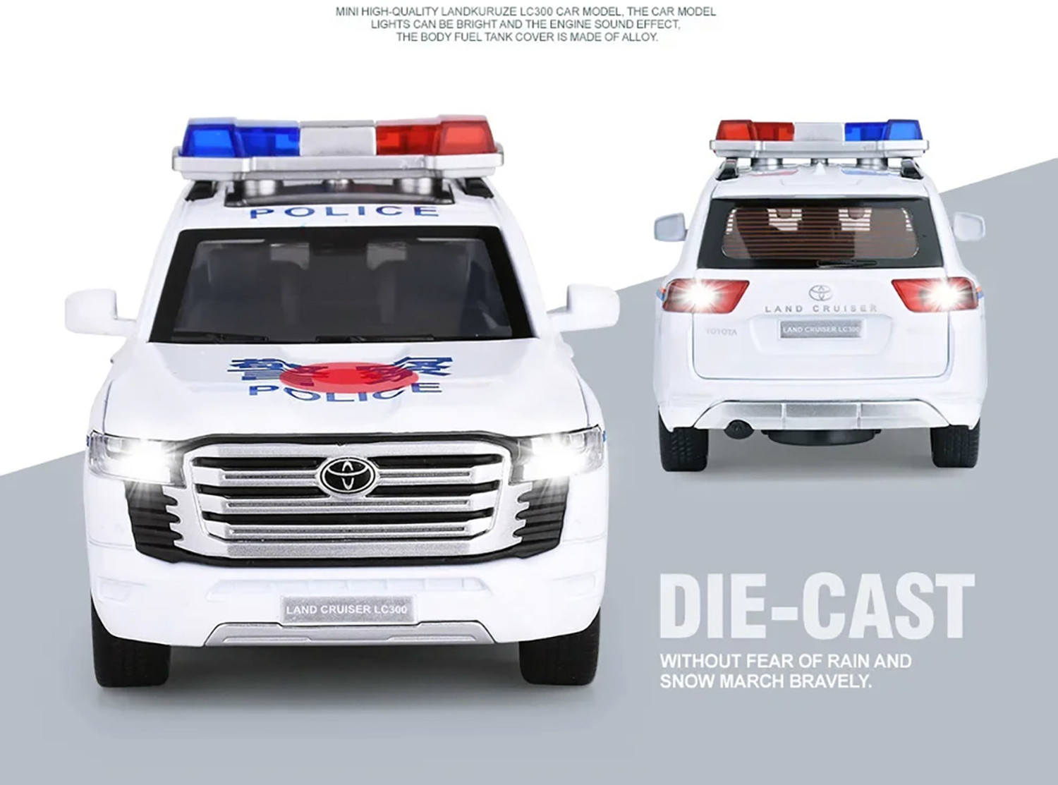 Image of Magicwand 1:24 Die-Cast Toyota Prado LC-300 6 Doors Lights Music Pull Back