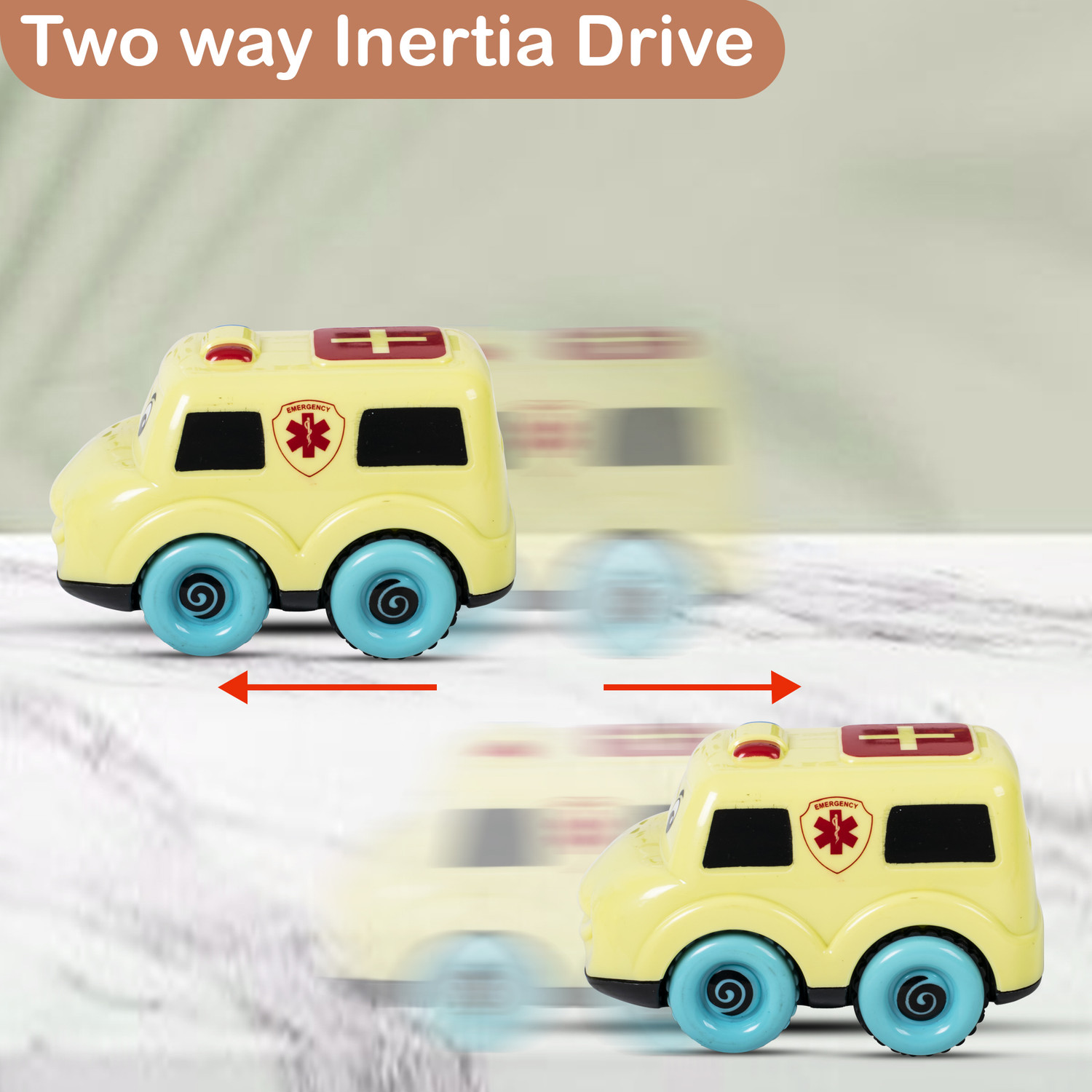 Image of WISHKEY Friction Powered Cute Cartoon Design Push and Go Non-Toxic ABS Plastic Toy Truck