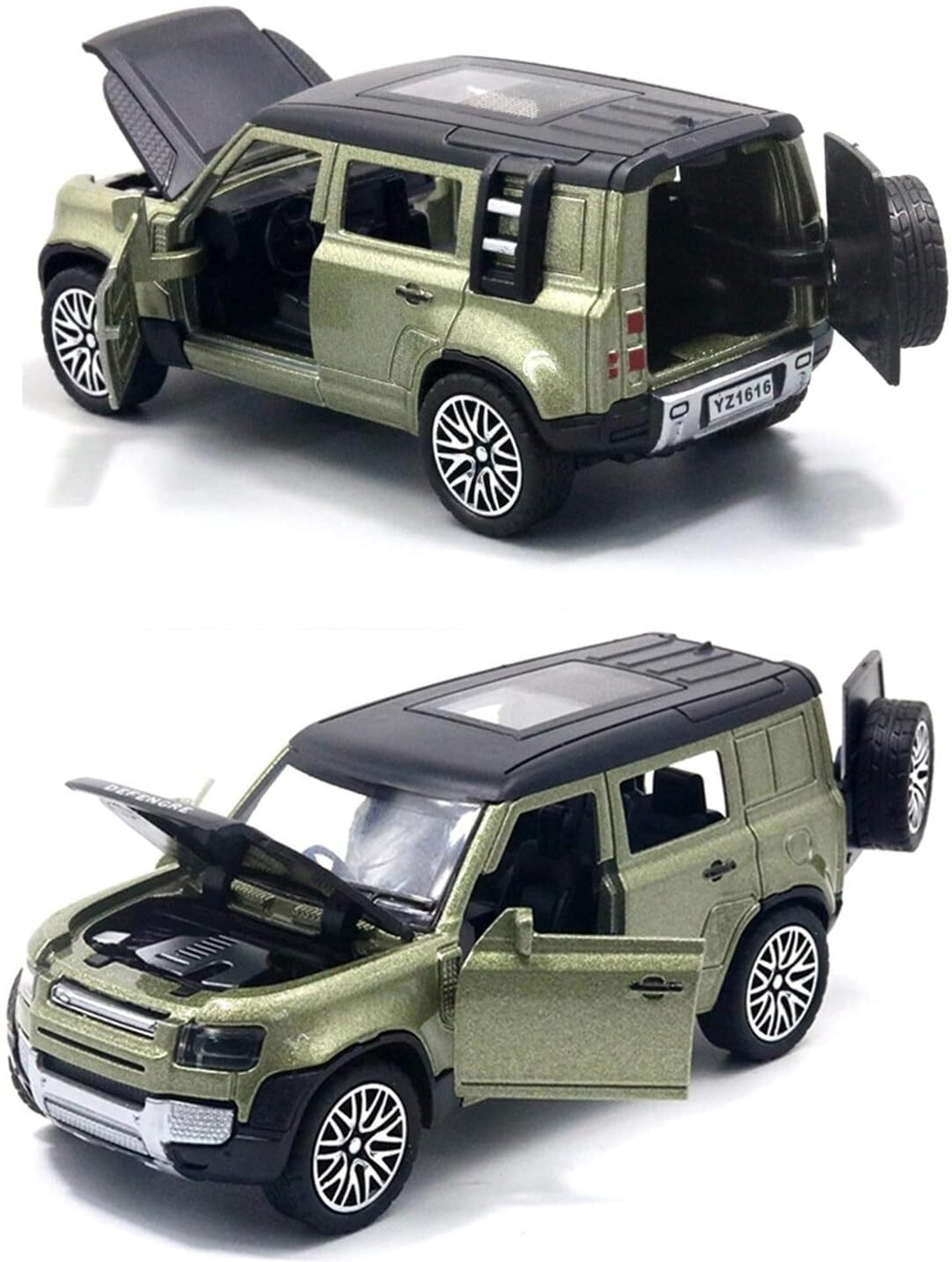 Image of KHASALA BROTHERS Diecast Defenderr Metal Body Openable Doors Bonnet Boot Pull Back Action Kids