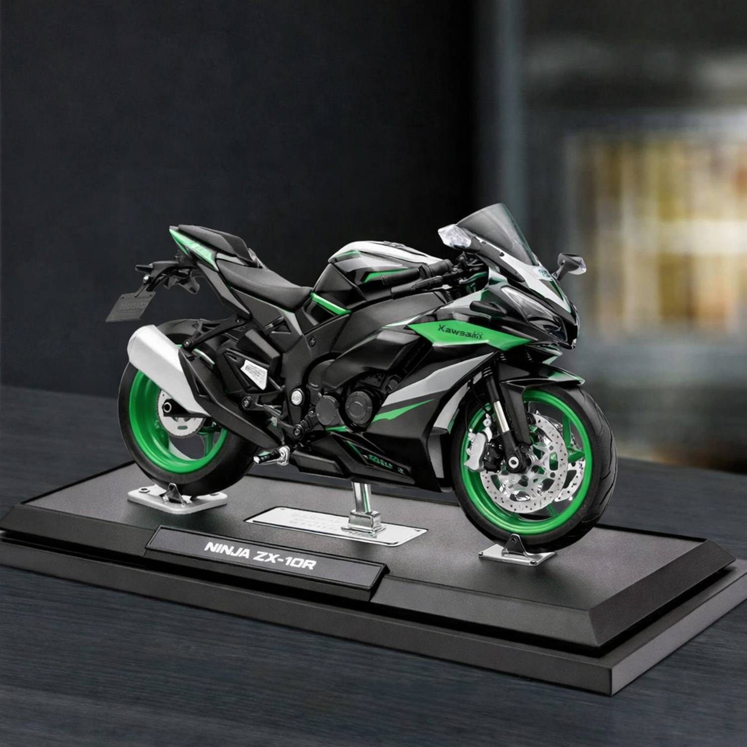 TOYRENTTO 1:12 Kawasaki Ninja ZX-10R Diecast Bike Model Metal Toy
