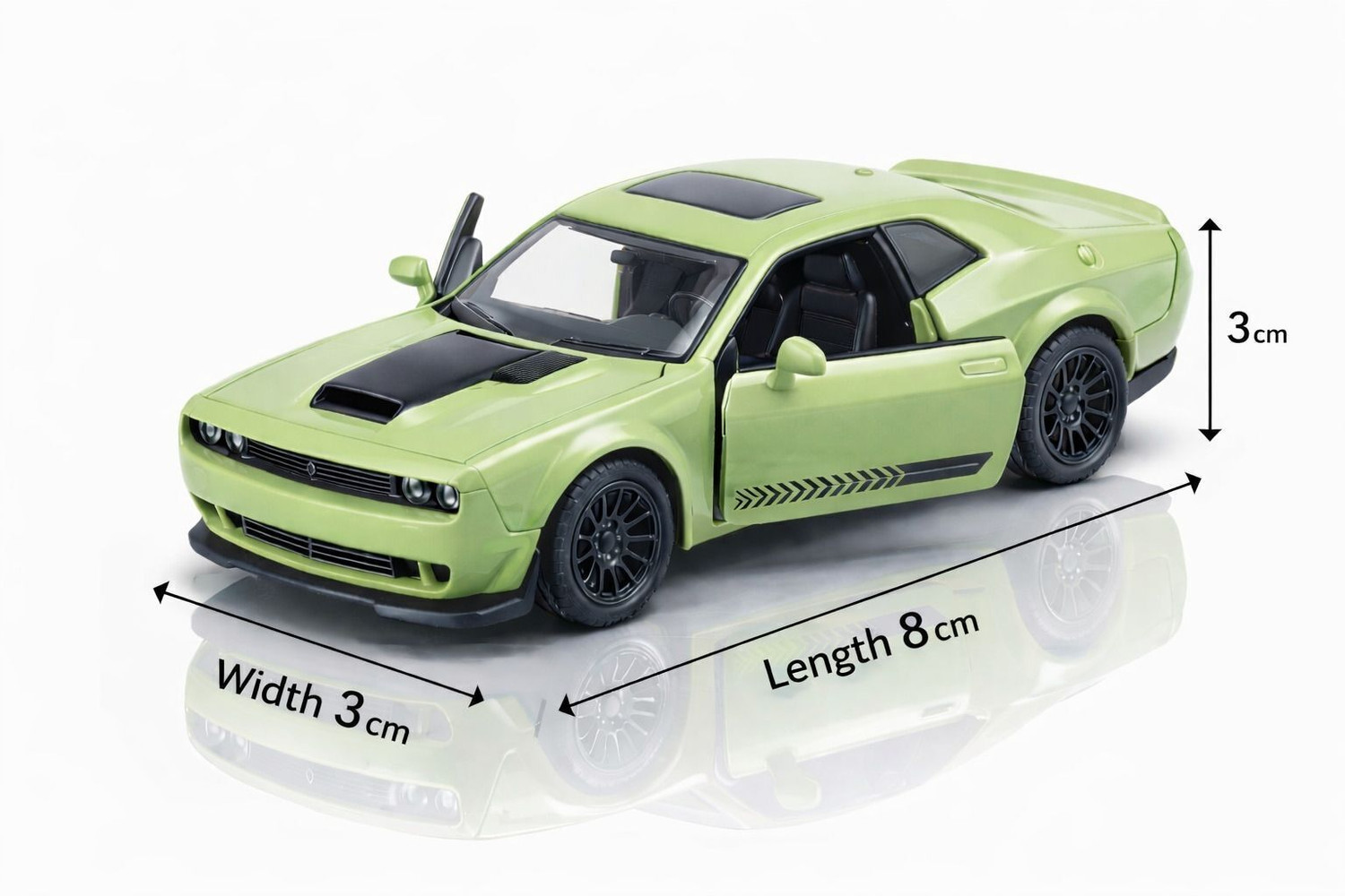 Image of VqueenS Dodge Metal Miniature Car | 1:64 Racing Model with Openable Doors