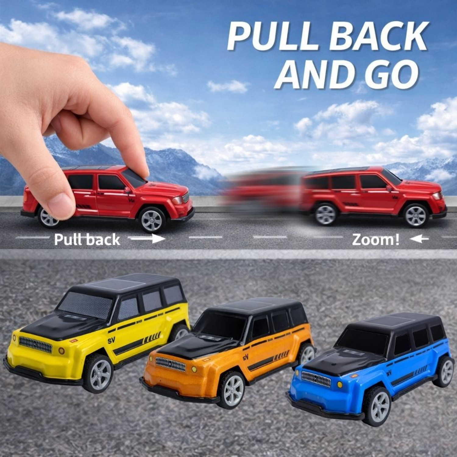 Image of RAD CARTEL 12 Pcs Alloy Metal Pull Back SUV G-Wagon Style Mini Cars Set for Kids