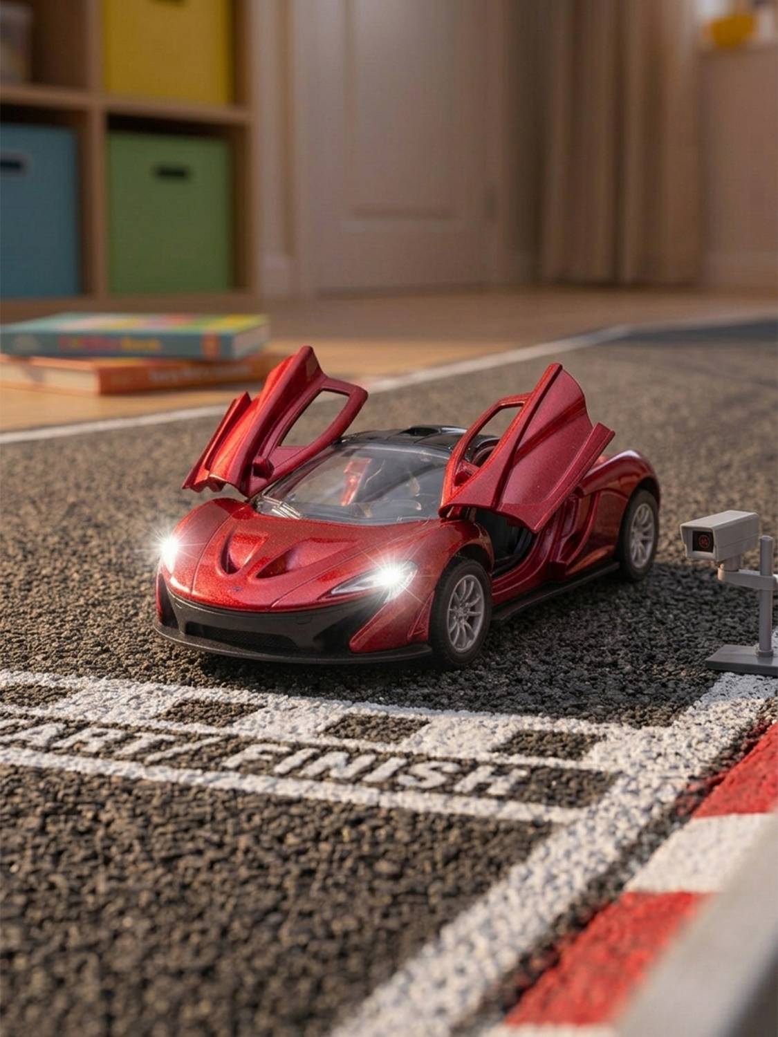 333MART Premium Metal Die-Cast Sports Racer Car Realistic Sound Lights, Doors, Kids' Toy