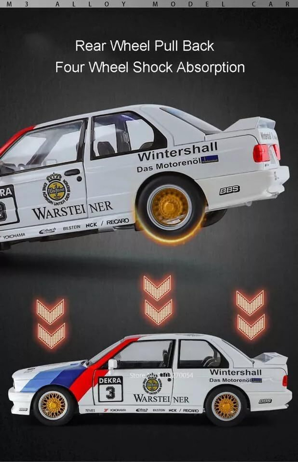 Image of AHBHT 1:24 Metal Diecast Model Car with Opening Doors & Pull Back Action