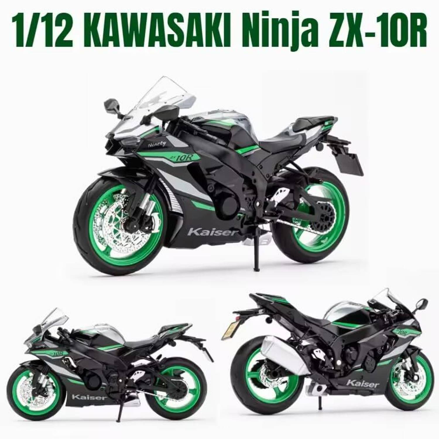 TOYRENTTO 1:12 Kawasaki Ninja ZX-10R Diecast Bike Model Metal Toy