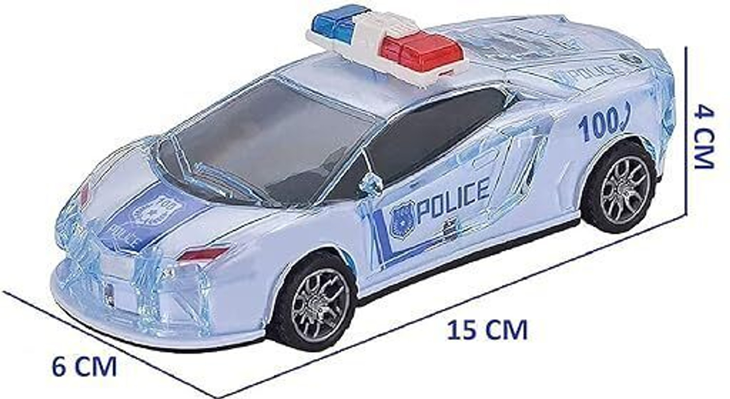 Image of JOLARY Unbreakable Friction Power Police Car Toy With Light & Sound