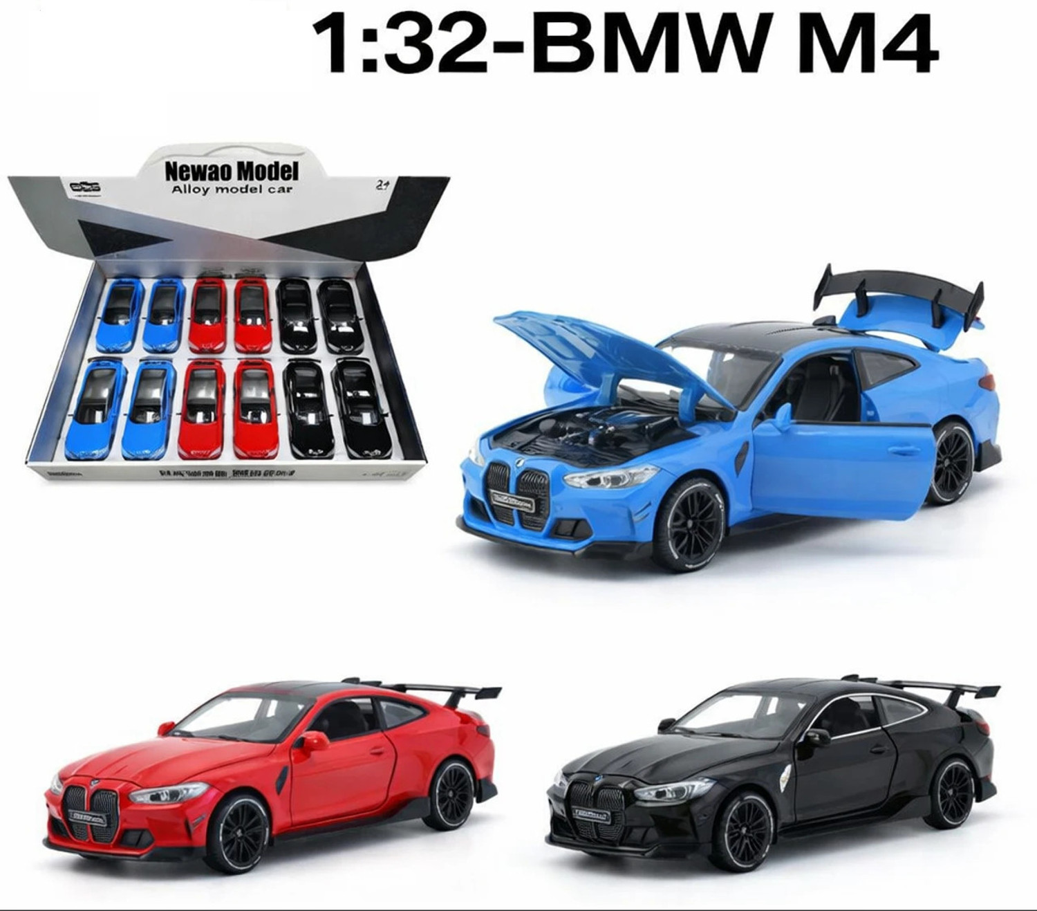 Image of munidhara BMW M4 Coupe Sports Car Diecast Model with Opening Parts
