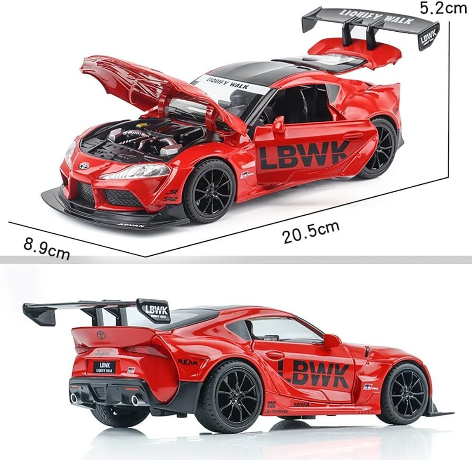 Image of ZHASK 1 /22 Scale Big Toyota Supra GR LBWK Model Car [COLOR AS PER STOCK]
