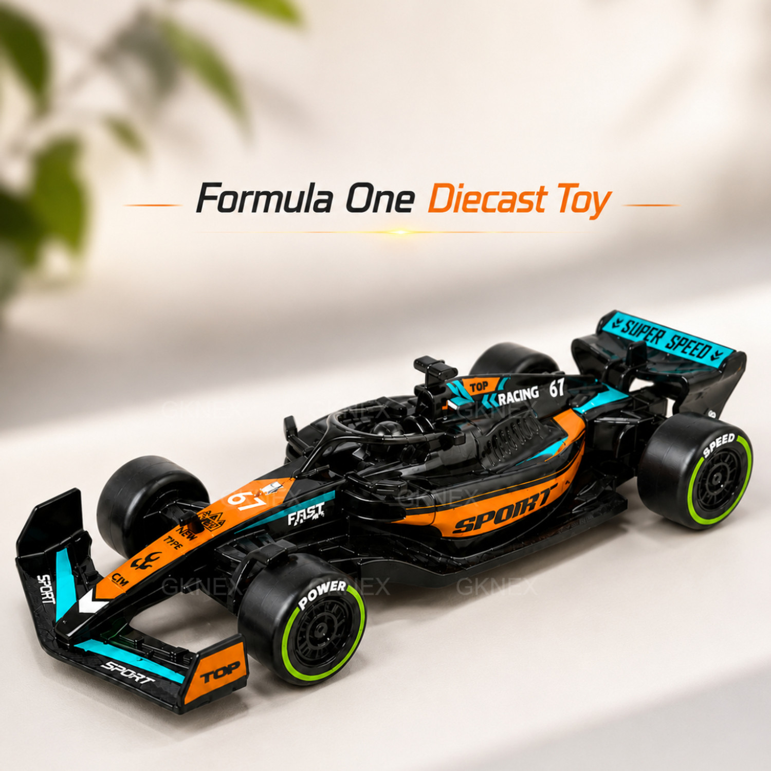 Image of GKNEX Formula One Metal Racing Toy Car for Kids and Hobby Collectors