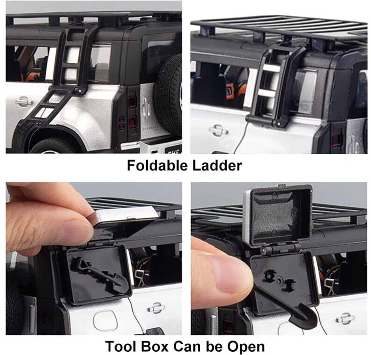 Image of ZUNBELLA Land Rover Defender 1:32 Metal Car With Openable Door,Light & Sound Car For Kid
