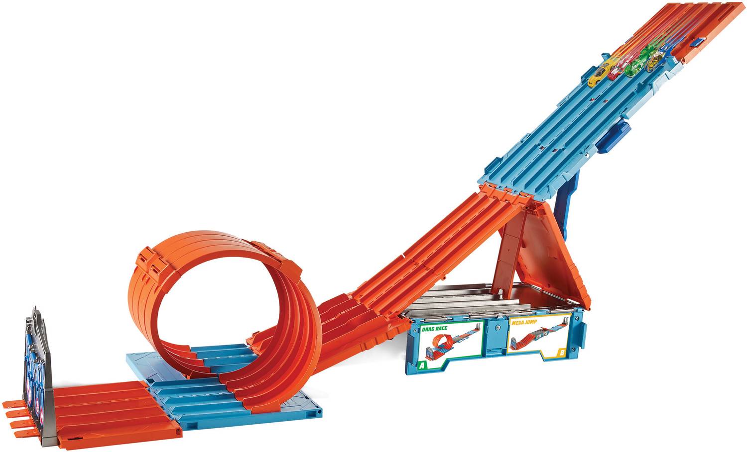 ミニカー Hot wheels race crate with 3 stunts HOT WHEELS Race Crate with 3 Stunts in 1 Set Portable Storage