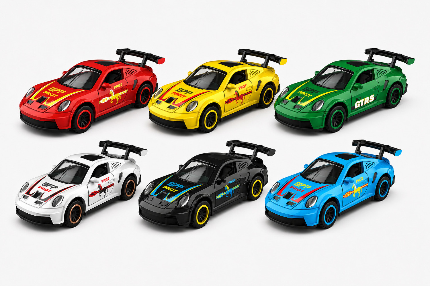 Image of Arizuul Porsche 977 PRGT Sports Racing Car Toy, 1:64 Scale Wheels for Kids
