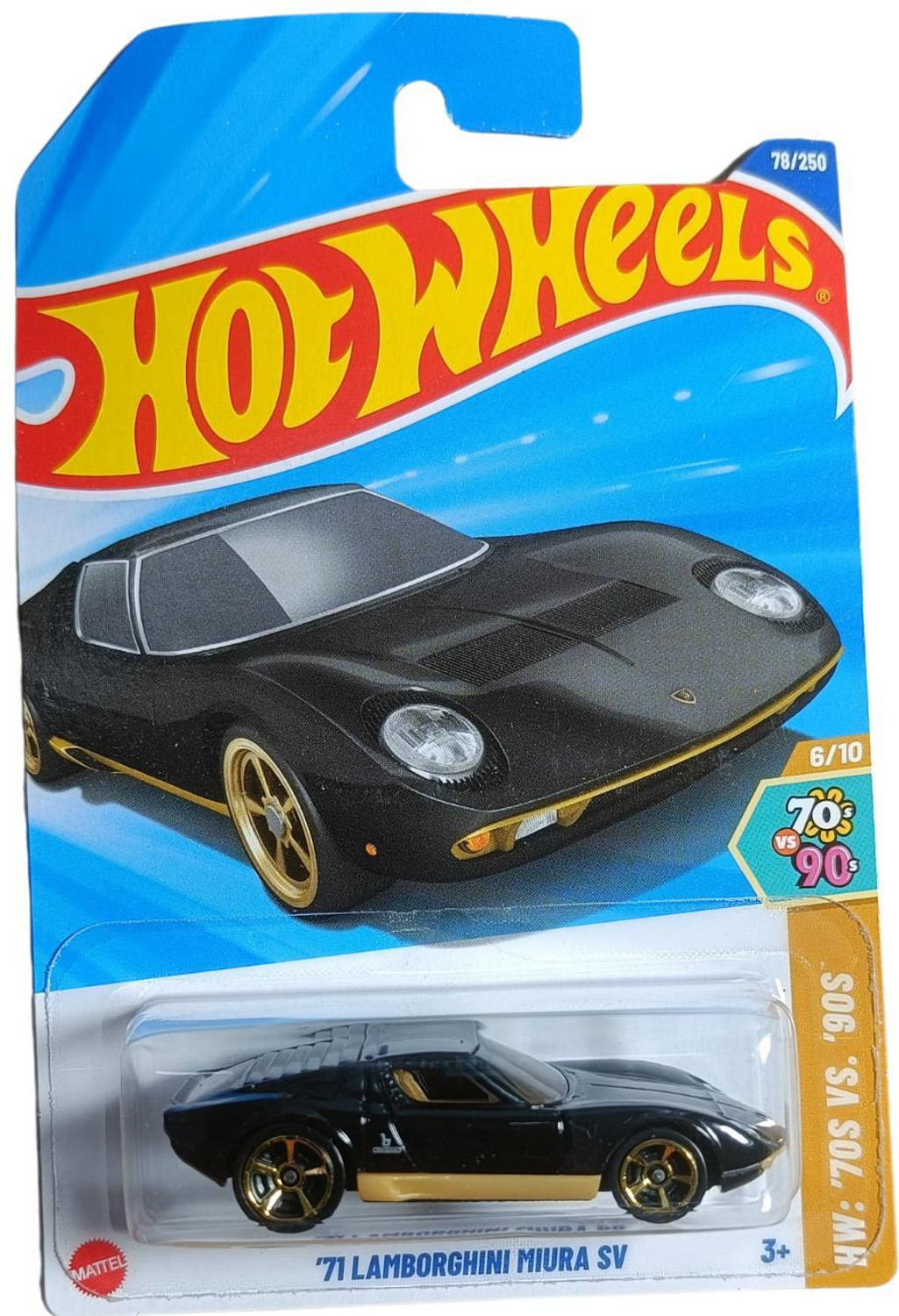 Image of HOT WHEELS C4982 HW 71 LAMBORGHINIE MIURA DIE CAST TOY CAR MAINLINE J CASE (Black, Pack of: 1)
