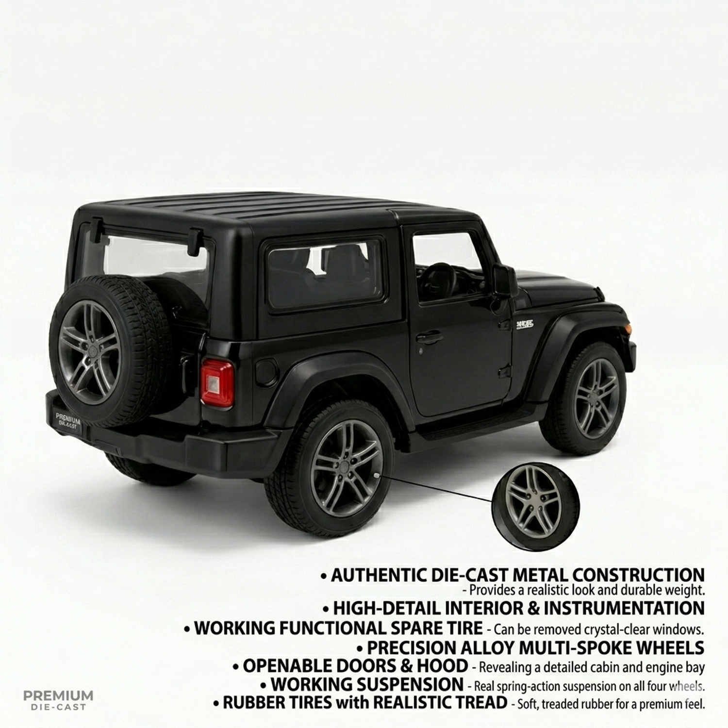 Image of KONKER Metal Mahindra Thar Die Cast Toy Car 1:32 for + 3 year old (THAL, TRAIL, Pack of: 1)