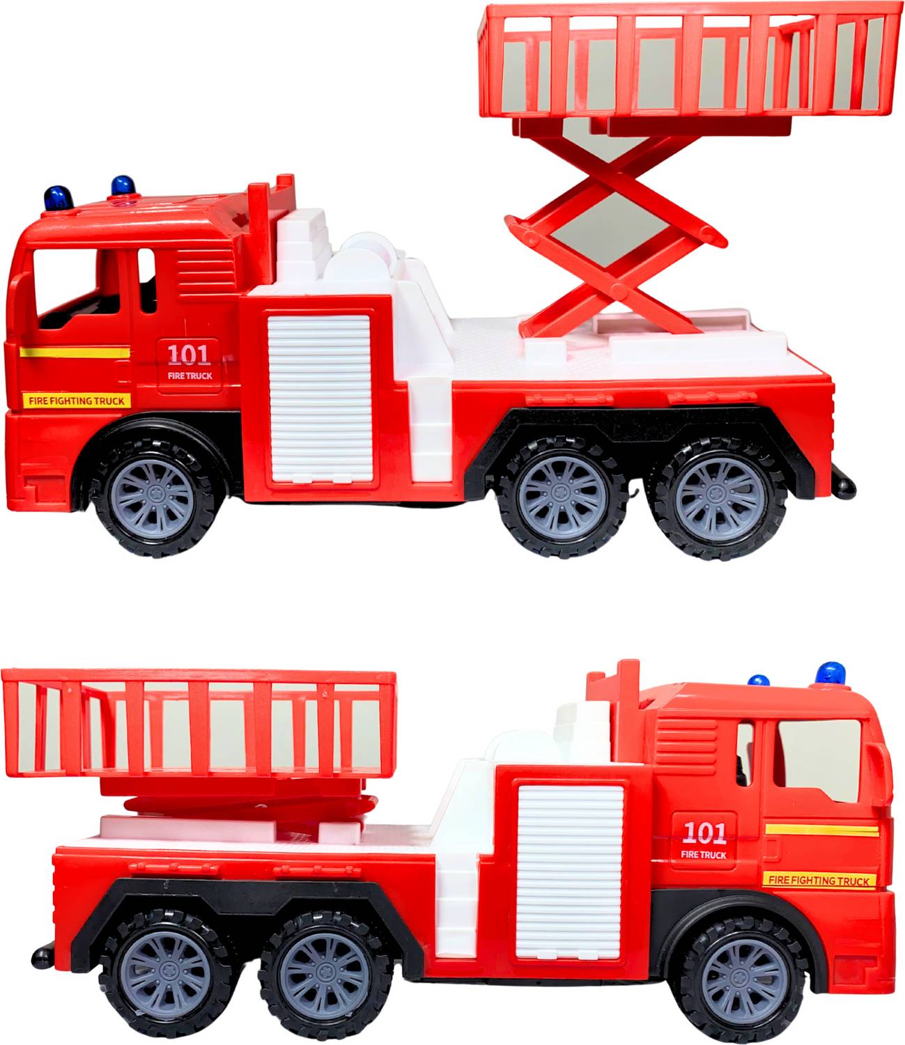 TOYTOPIO Fire Truck Toy for Kids | Friction Vehicle with Rotating