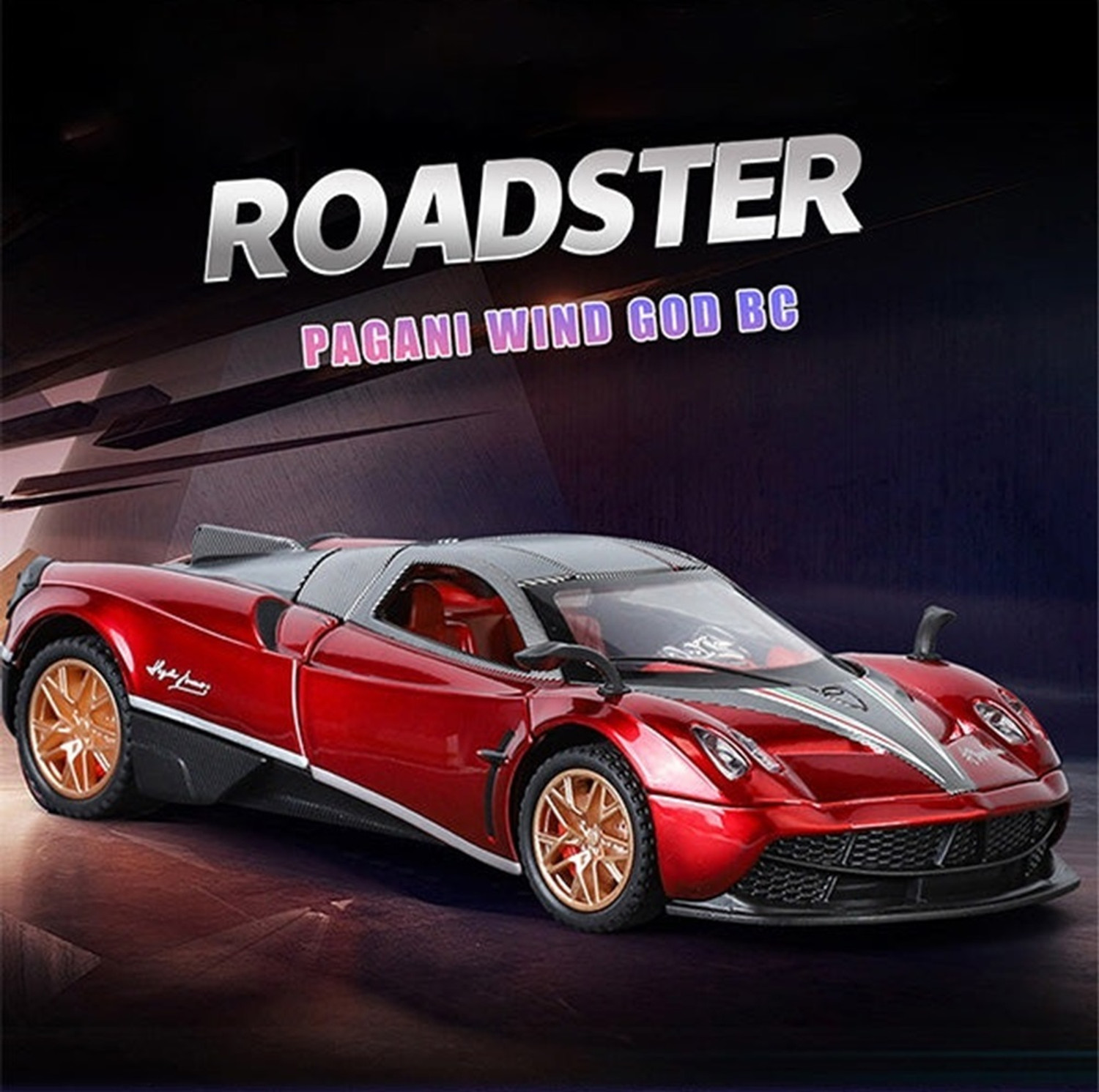 Image of Ignite Pagani Huayra Toy Car 1:32 Diecast Metal Cars with Openable Door, Light & Sound