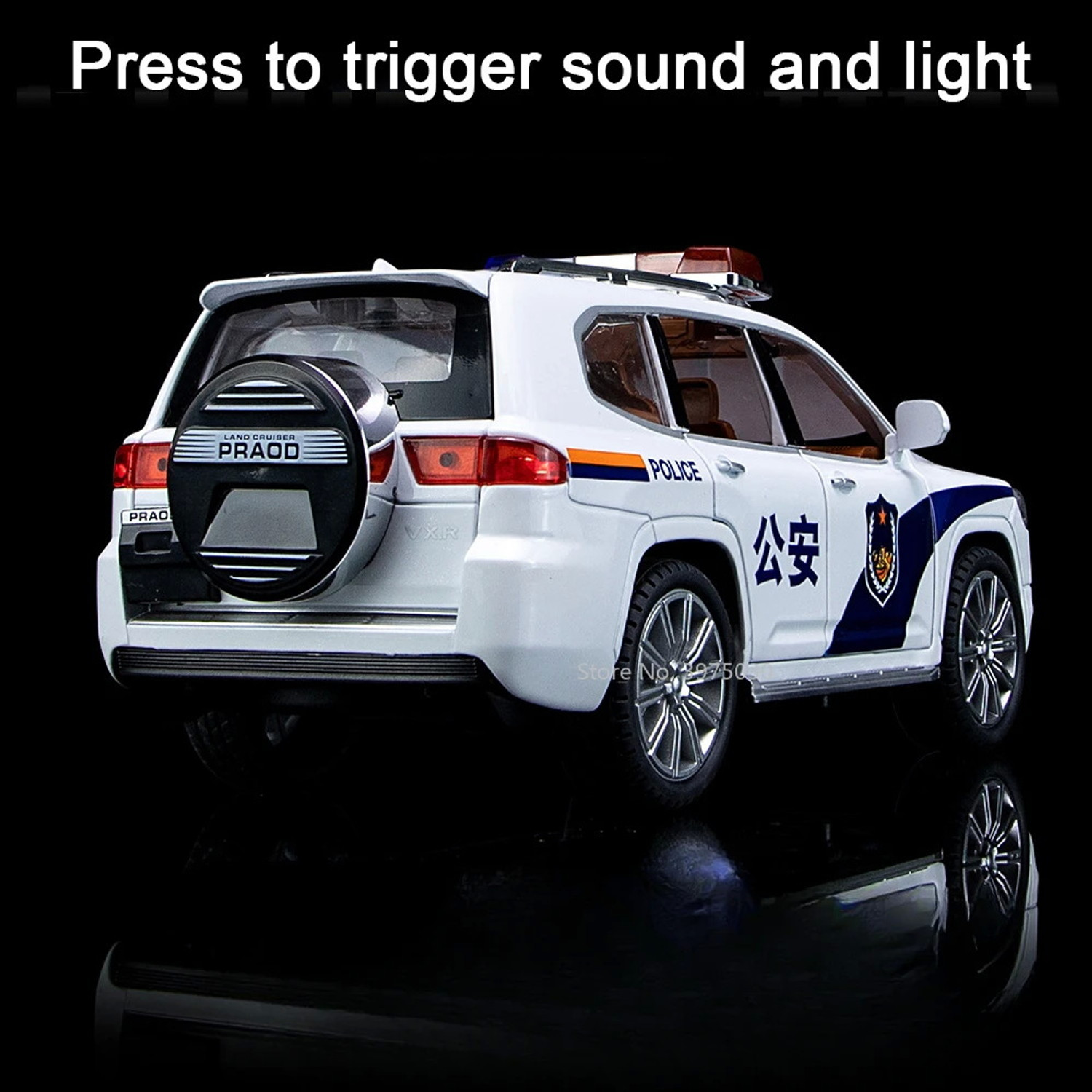 Image of Magicwand 1:24 Die-Cast Toyota Prado LC-300 6 Doors Lights Music Pull Back