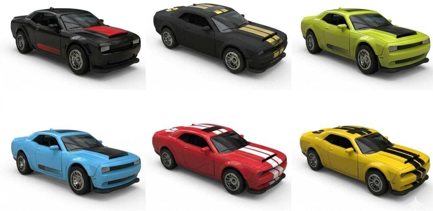 Image of PANTROLA 1:64 Dodge Challenger SRT Hellcat Diecast: Metal Body, Opening Doors, Racing Toy