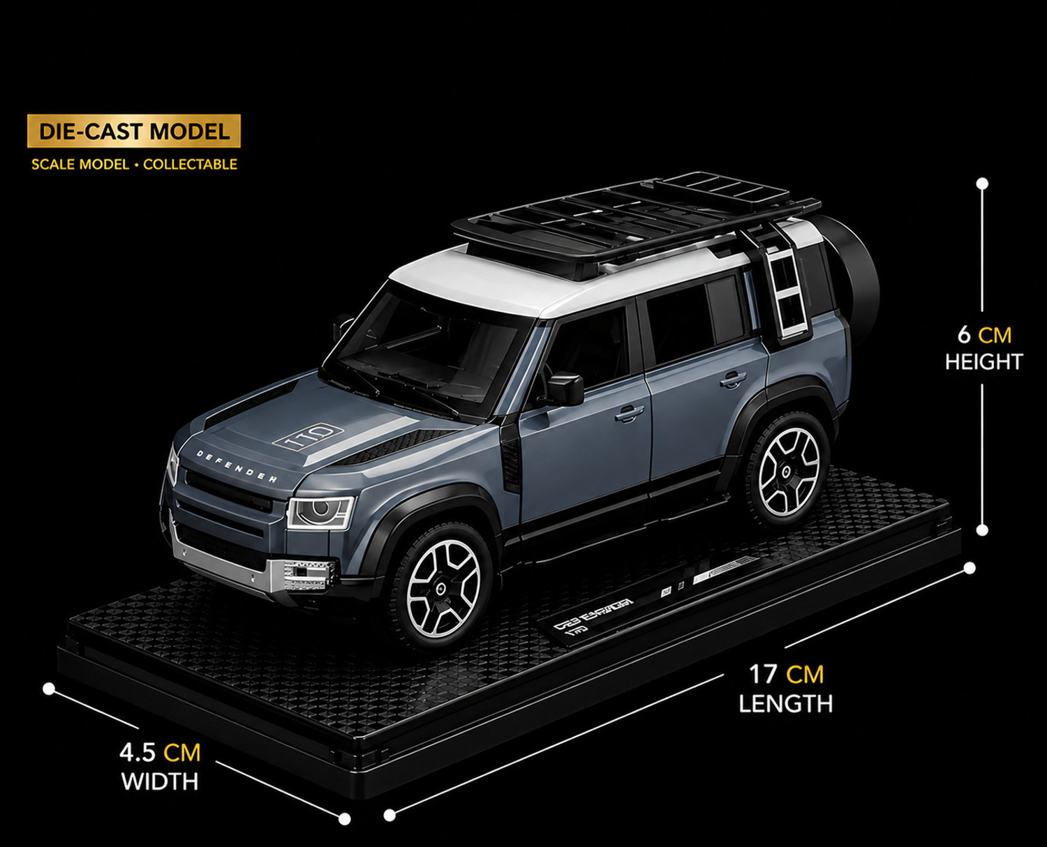 Image of paridhi enterprises Luxury Defender 1:32 Die-Cast Metal Toy Car with Openable Door (MULTICOLOR)