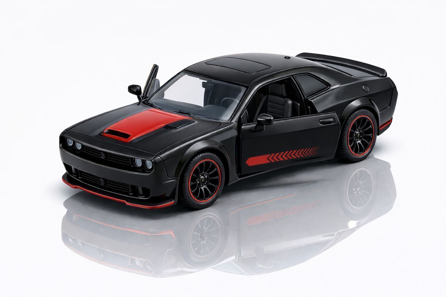 Image of VqueenS Dodge Metal Miniature Car | 1:64 Racing Model with Openable Doors