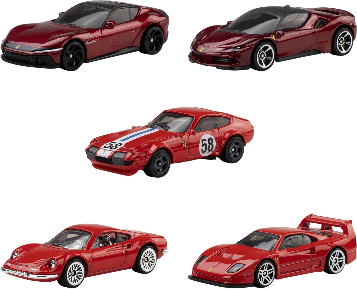 HOT WHEELS Ferrari 5-Pack Die-Cast Toy Cars Pack of 5 - Image 2
