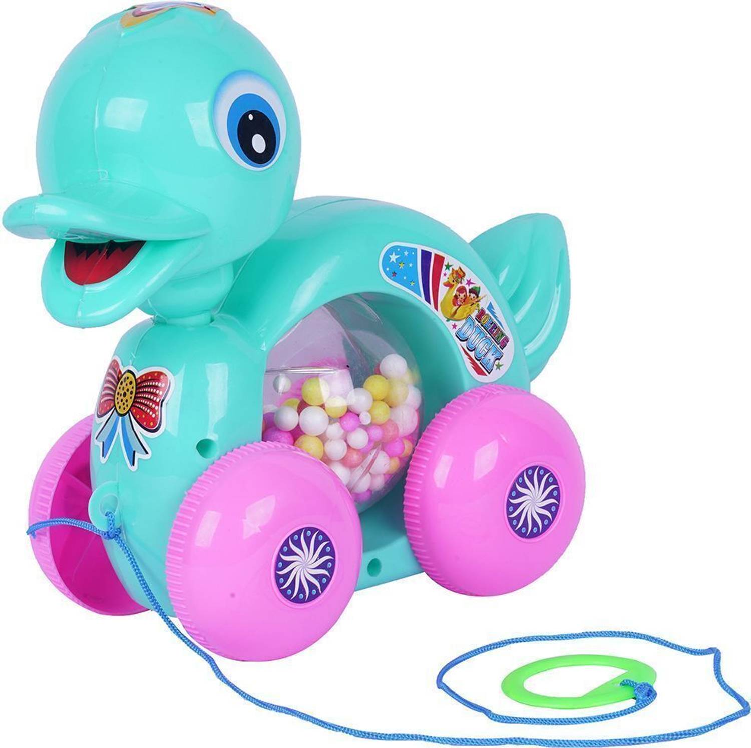 asian Flappy Duck Pull Along Toy with Colorful Wheels – Fun Kids Learning To