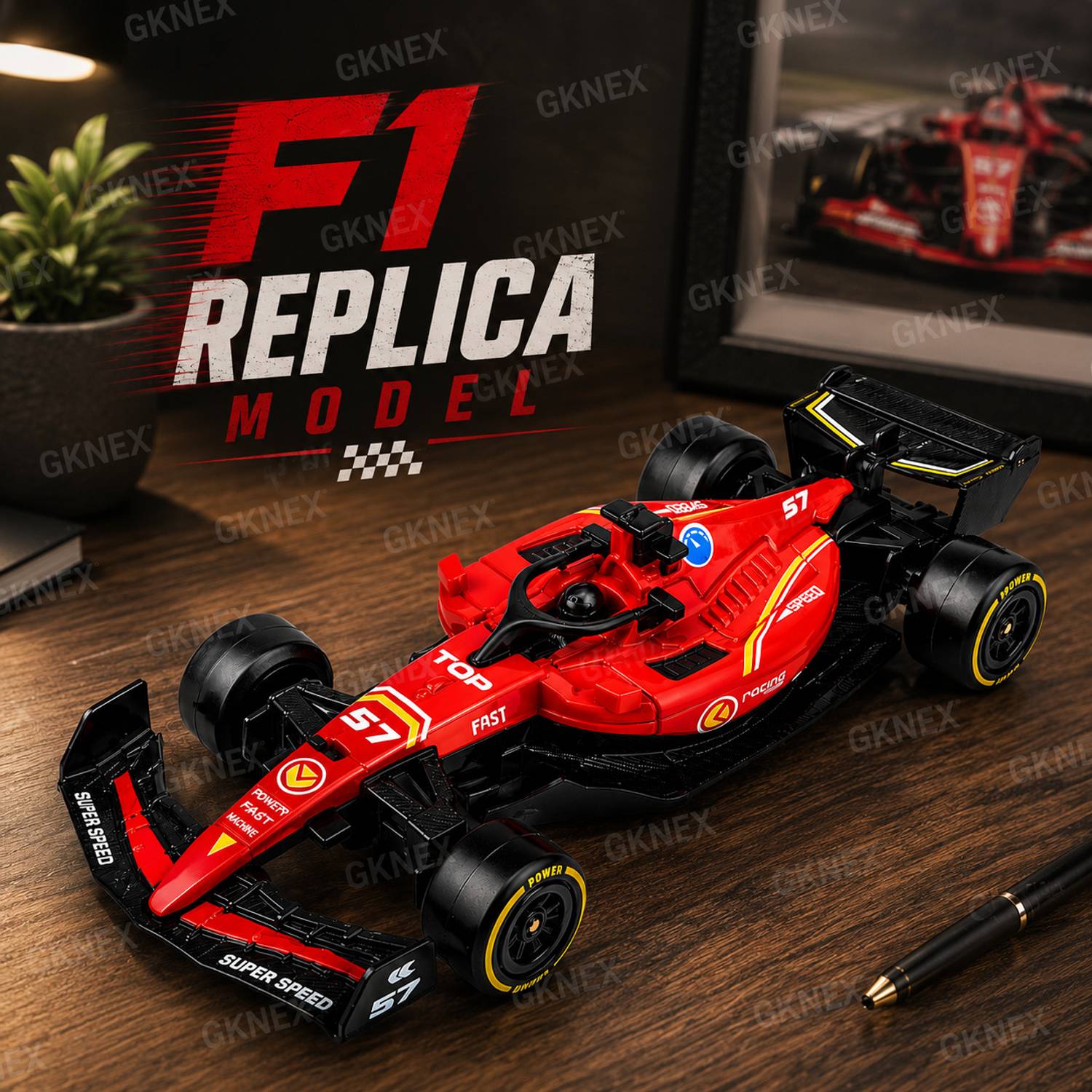 GKNEX Formula 1 Alloy Pull Back Race Car Toy Metal Model Collecti...mo