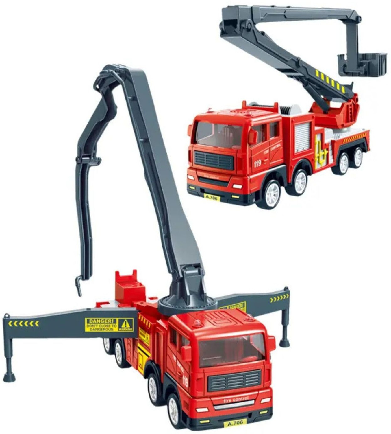 Image of ZHASK 360 Degree Rotate Friction Powered Fire Truck Set Toy for Kids