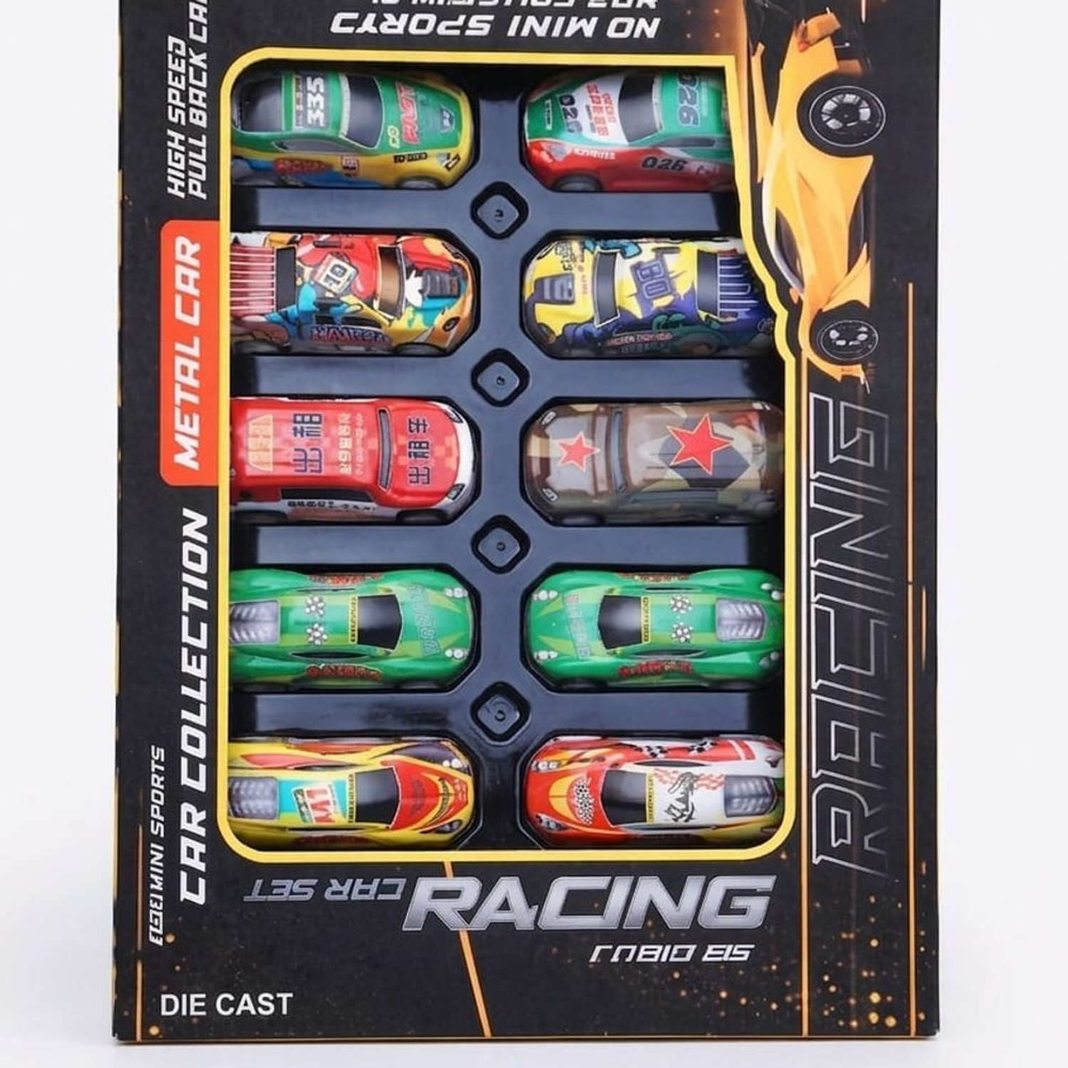 Image of andana 10 PCS Metal Racing Car Toy Set for Kids | Mini Die Cast Pull Back Cars