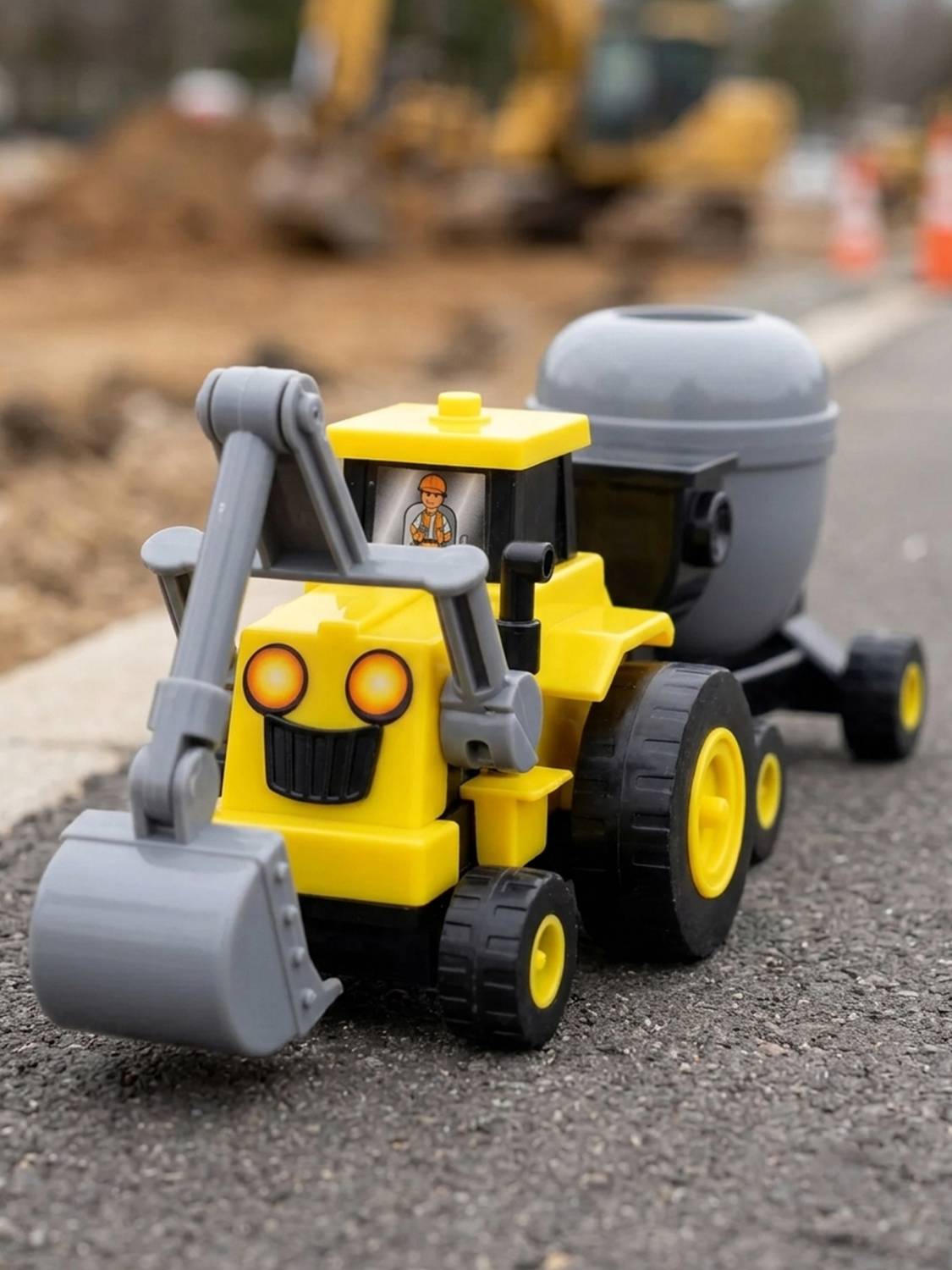 333MART Plastic Construction Vehicles Set Concrete Mixer Truck for Kids' Play & Learning