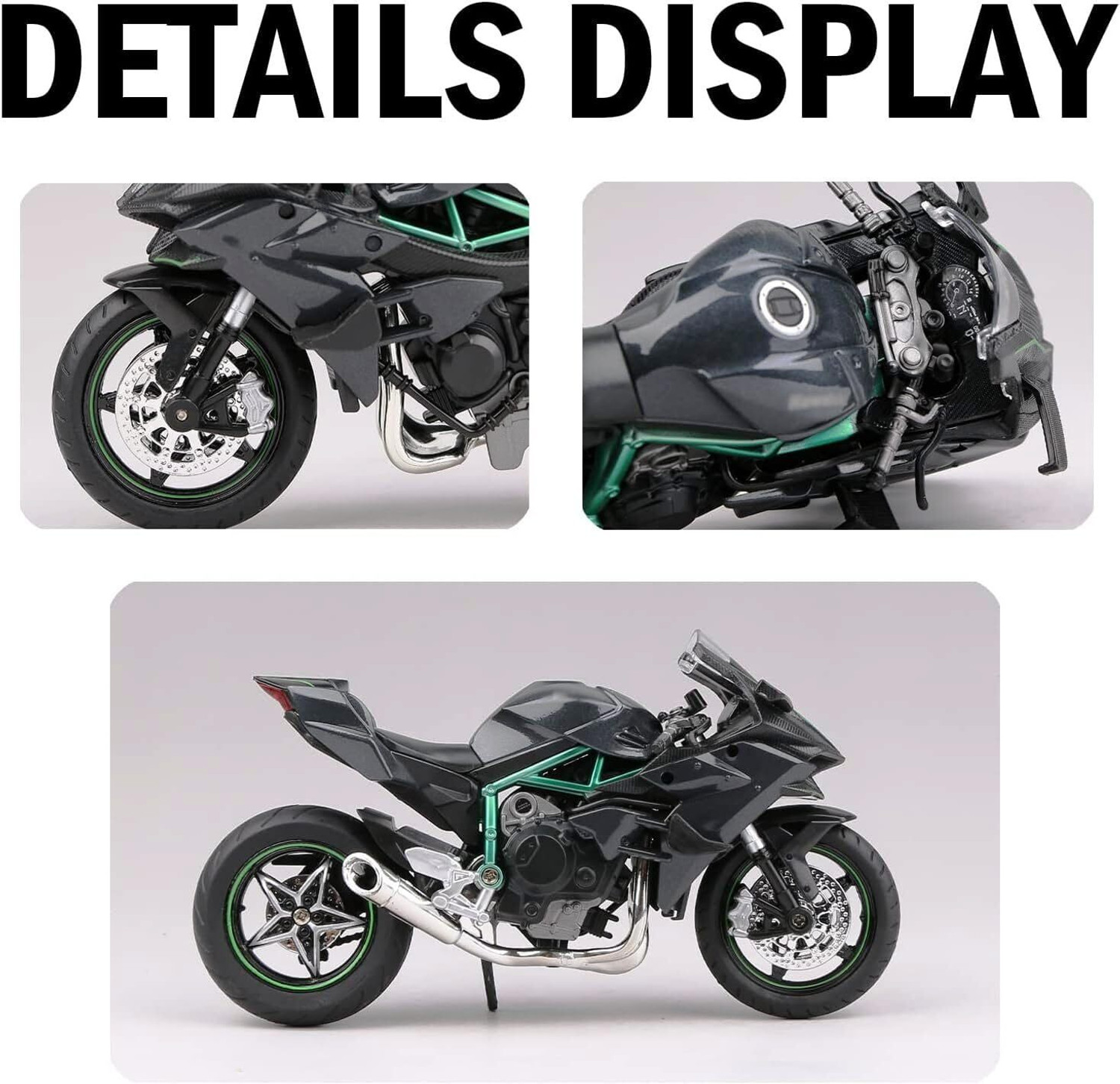 Image of ZHASK Kawasoki Ninja Bike Model, Suspension Free Roller Motorcycle Is For Collection