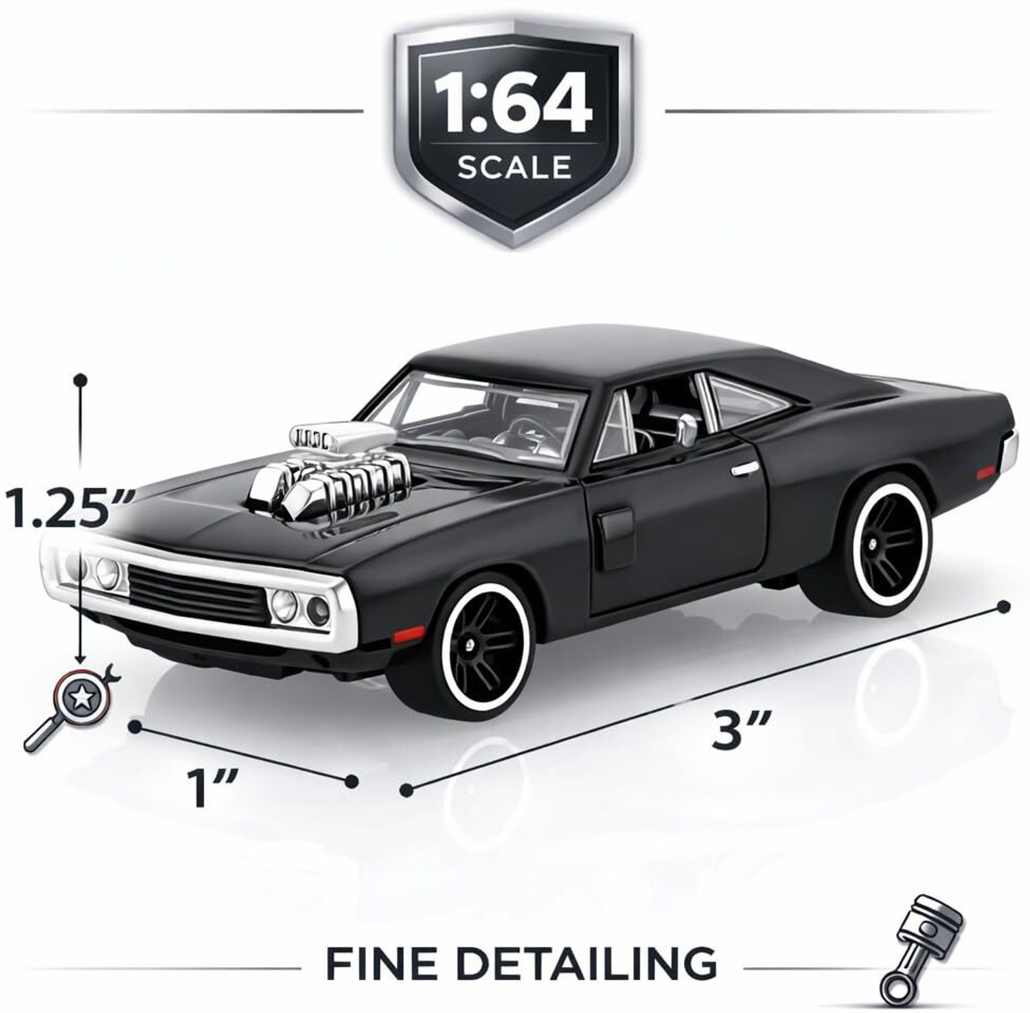 Image of calyxia H o t wheels car 1:64 FF7 Classic Muscle Metal Die-Cast Car (Pack of 1)