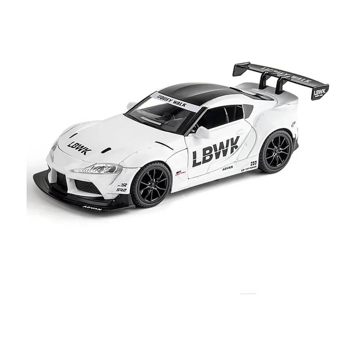 AHTUW 1:32 Supra Toy R35 Diecast Metal Cars with Openable Door Light Sound Pullback