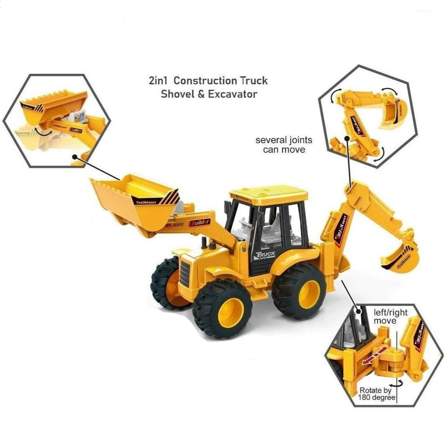 Image of PANDA NEST Tractor Trolley & JCB Toy for Kids |Construction Vehicle Kids Toy Set