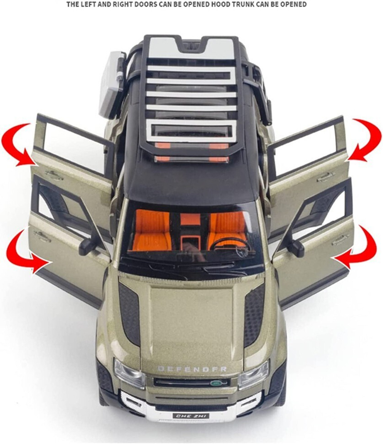 Image of DEUSON ECOM 1:24 Diecast Metal Model Car Land Rover Defender Toy Car For Kid Sound and Light