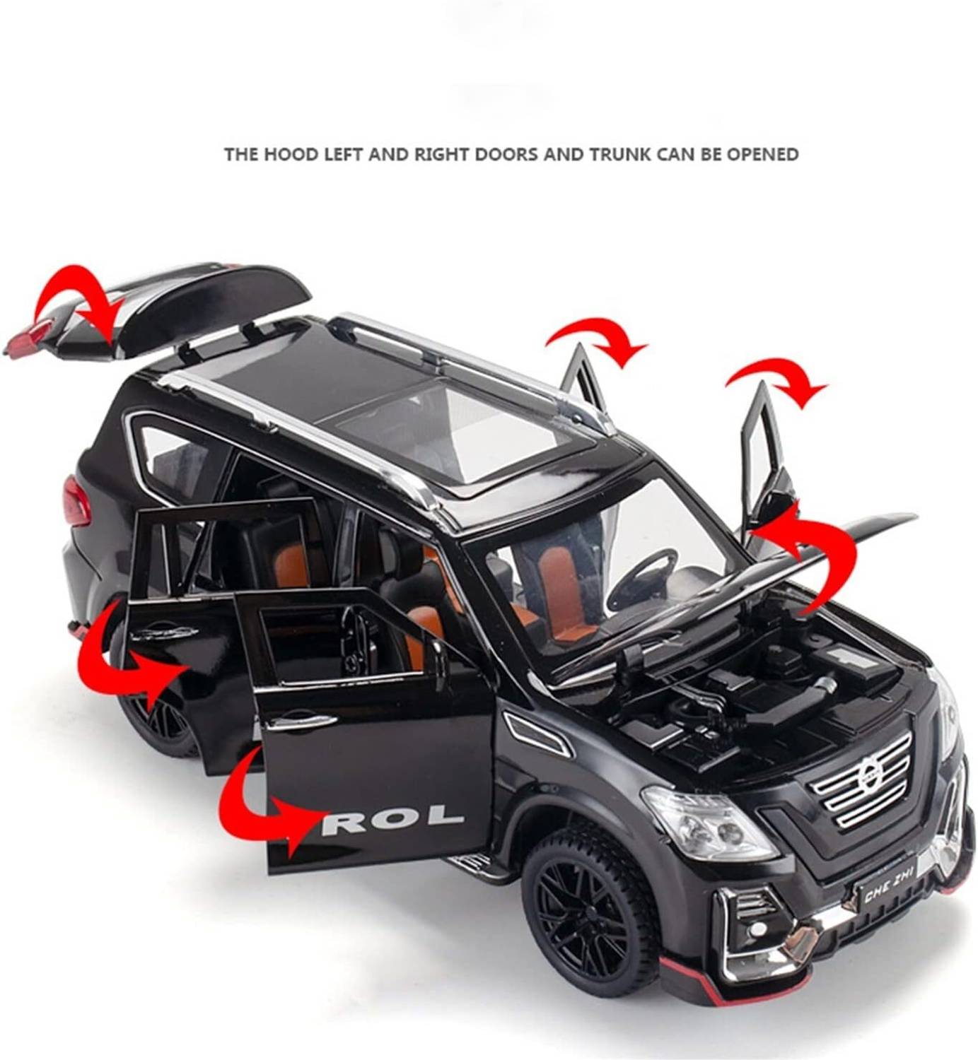 Akvanar 1:24 Nisan patrol Diecast Metal Pullback Toy Light & Sound pc1