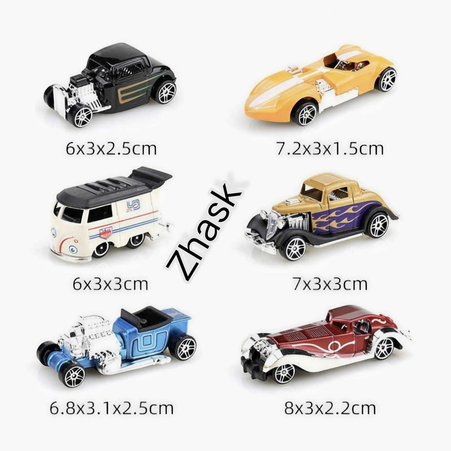 Image of ZHASK Unbreakable Race Cars Set Of 6 Piece Mini Metal Die Cast Play Set For Everyone