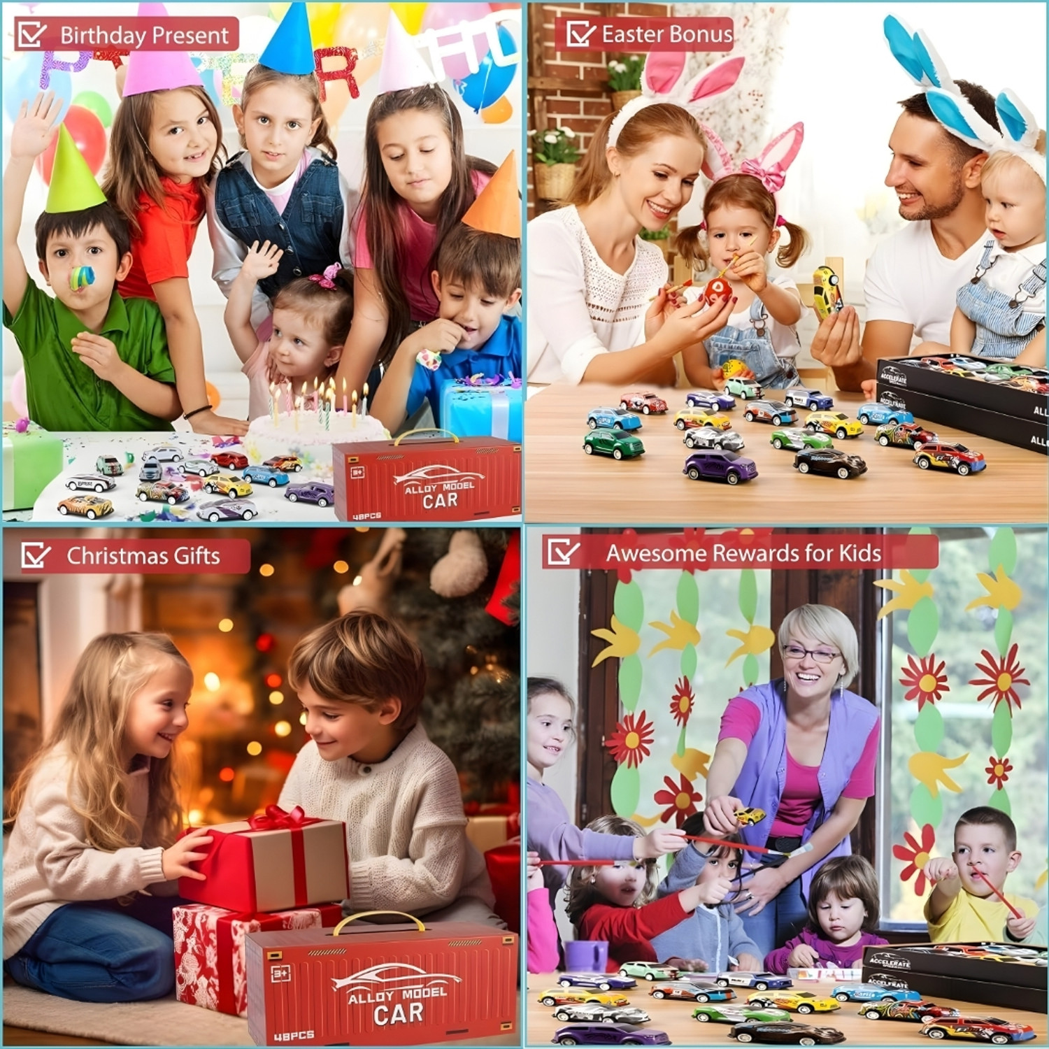 Image of TRIONZA Toy 48 pcs car Play Set for Kids Boys&Girls-100