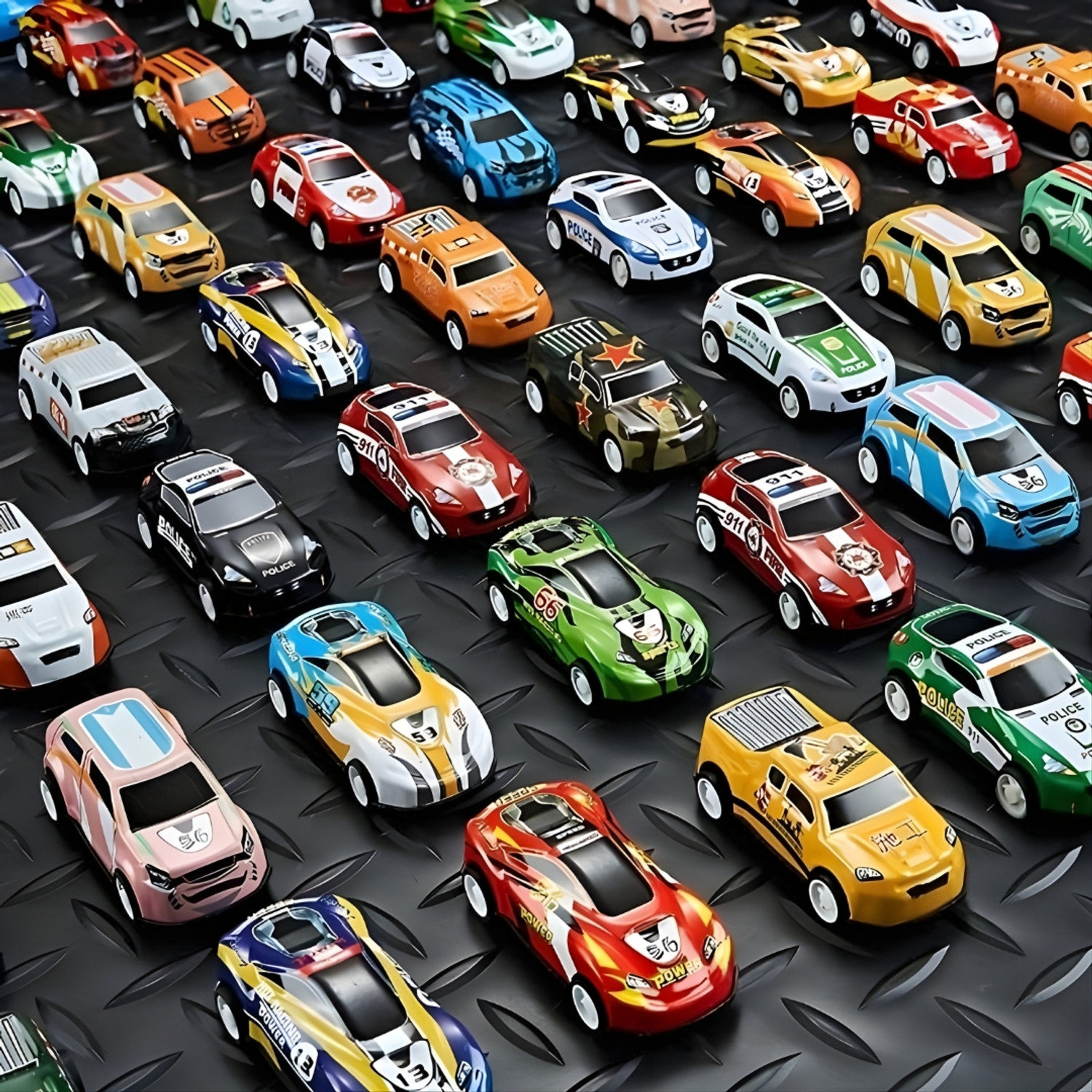 Image of CANWELL Racing 48 Pcs Pull Back Car Set for Kids - Mini Car Container Toy CW485