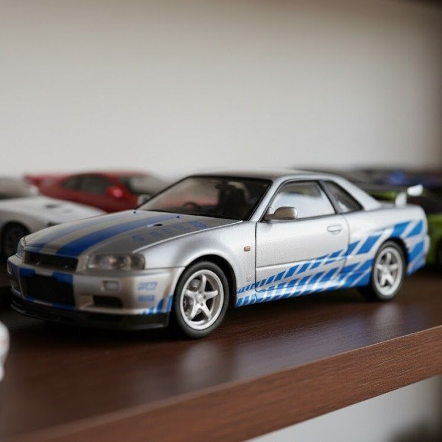Image of GKNEX 1:32 Nissan Skyline GTR R34 Diecast Car With Pull Back & Sound