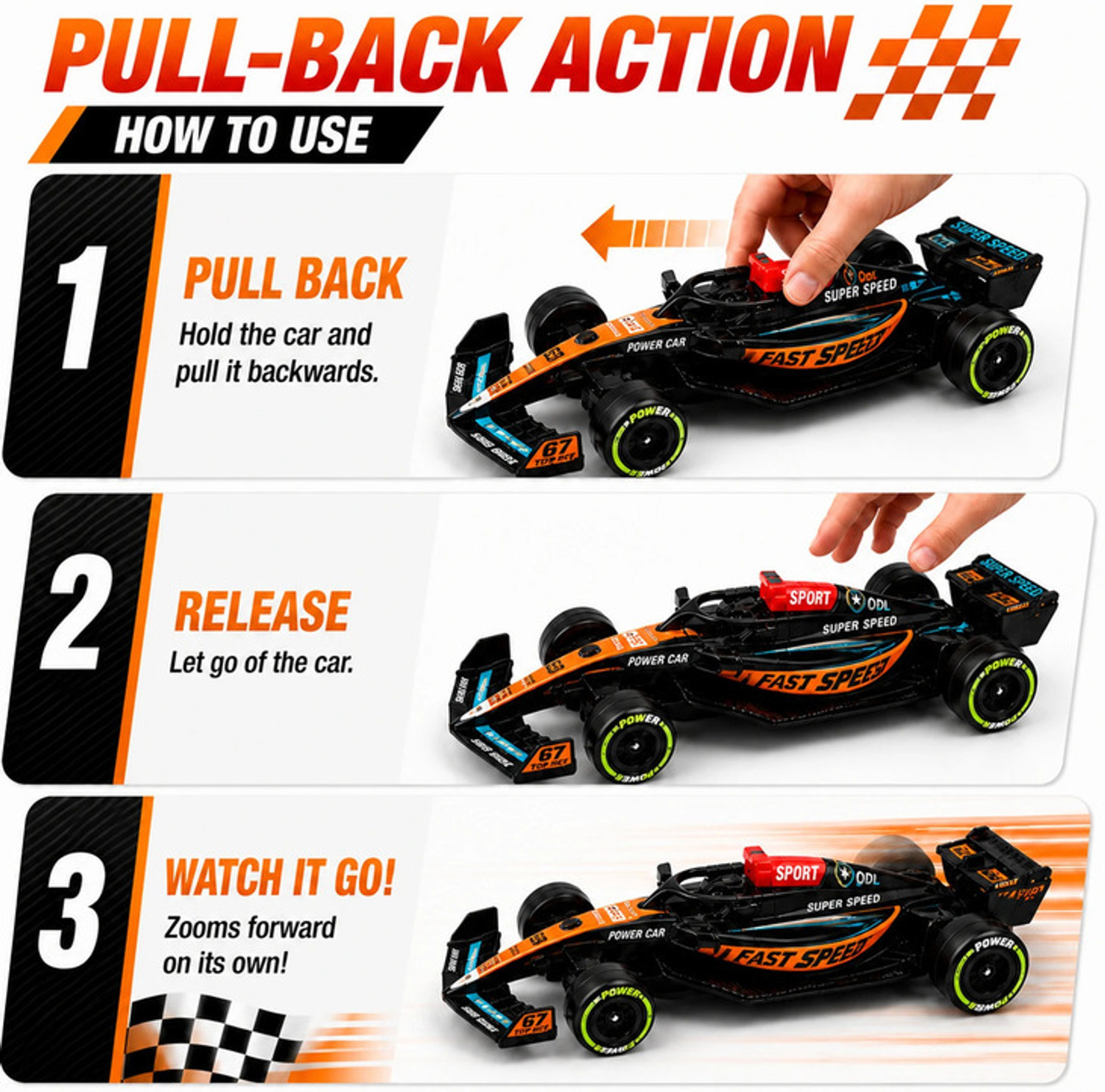 Image of GKNEX Formula One Metal Racing Toy Car for Kids and Hobby Collectors