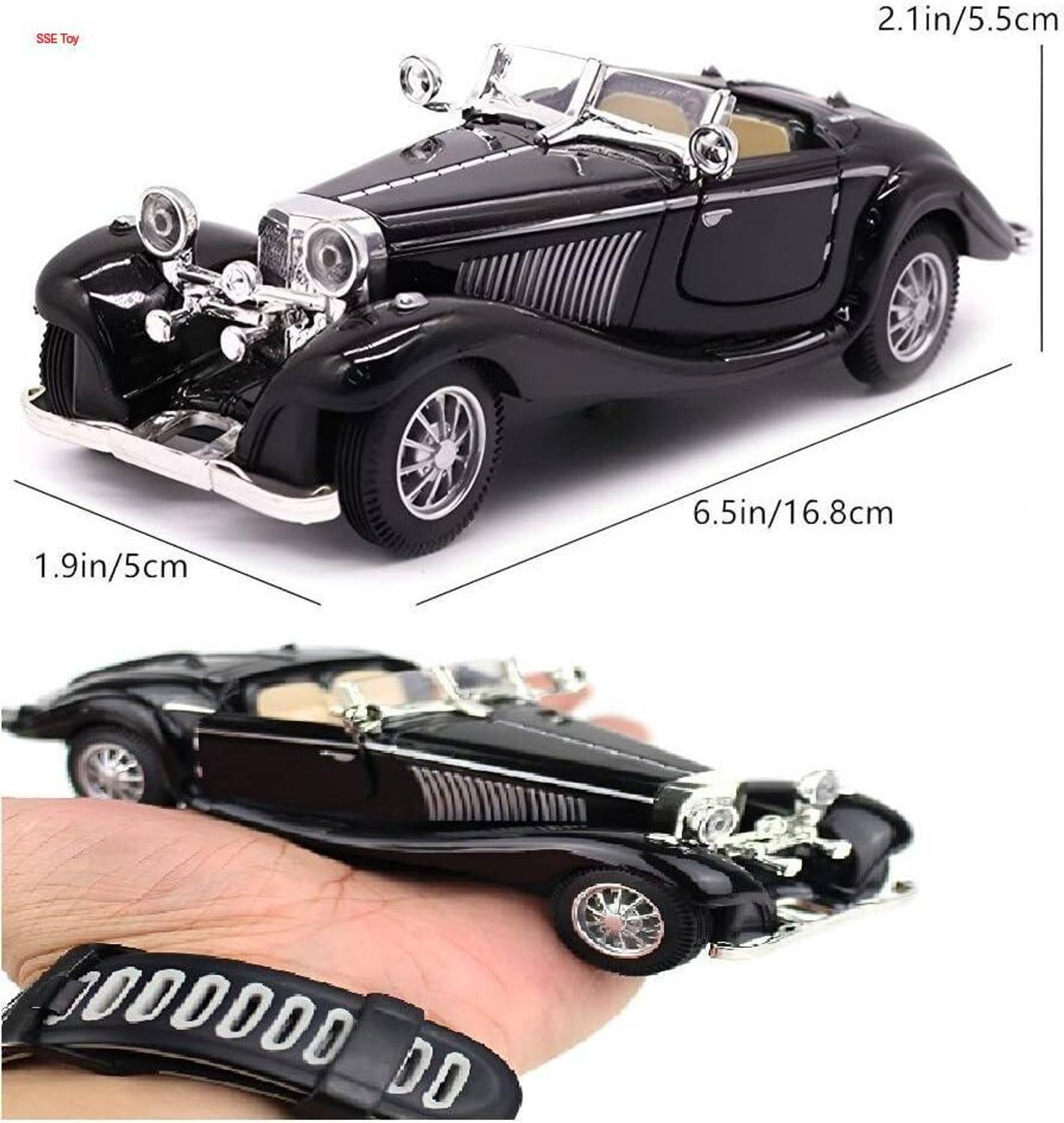 SSE 1:32 Mercedes 500K Metal Pull Back Diecast Car - Image 2