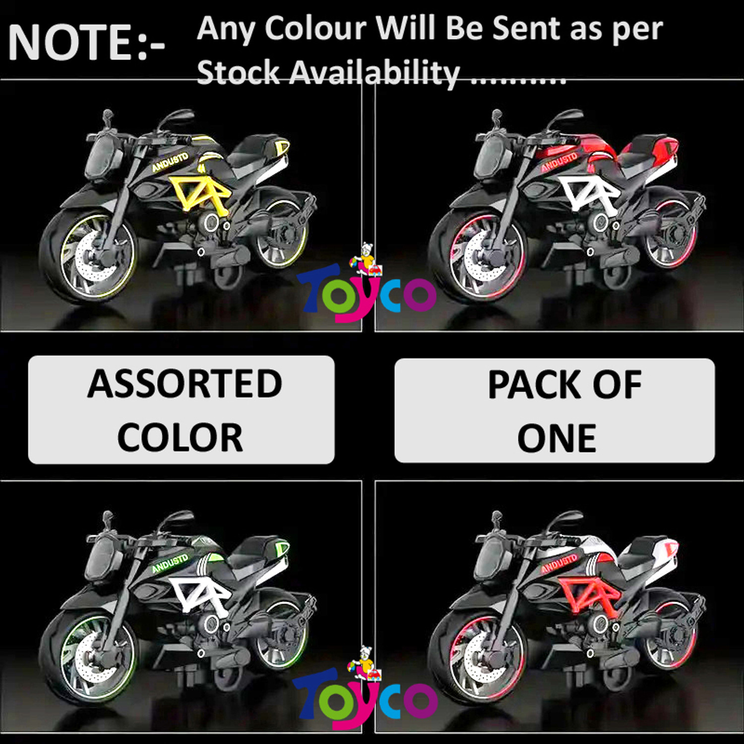 Image of Toyco 1:14 Scale Pull Back Diecast Alloy Classic Motorcycle Toy Bike Simulation Model