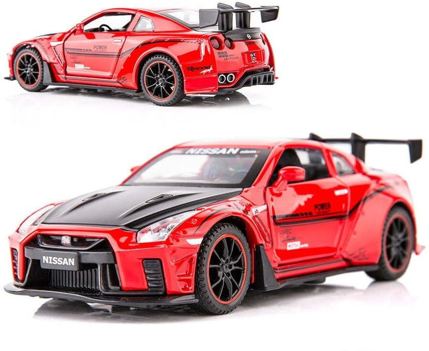 Image of Akvanar 1:32 Nisan GTR Zinc Alloy Pull Back Toy Car Die Cast Light Sound pc 1