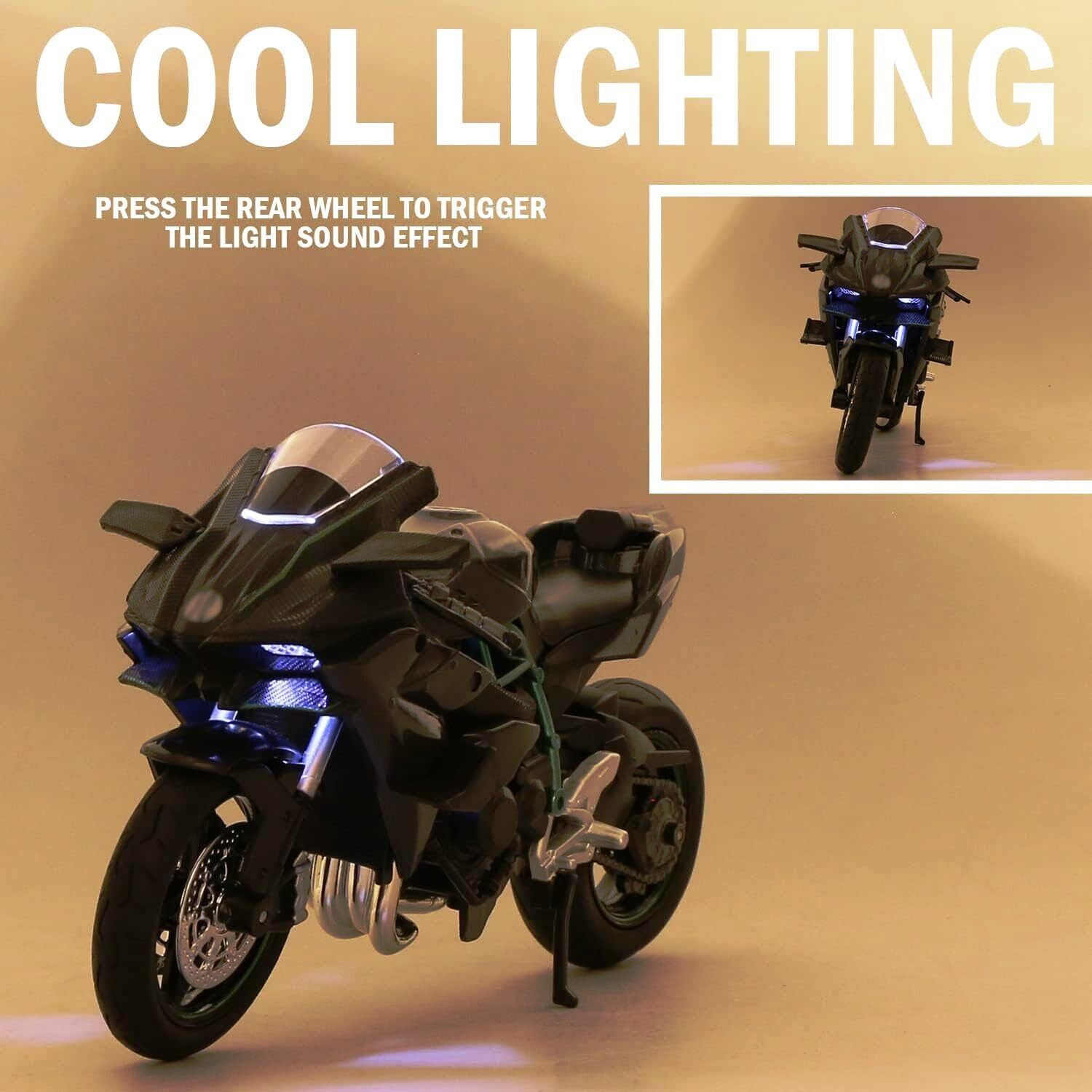 Image of ZHASK Kawasoki Ninja Bike Model, Suspension Free Roller Motorcycle Is For Collection