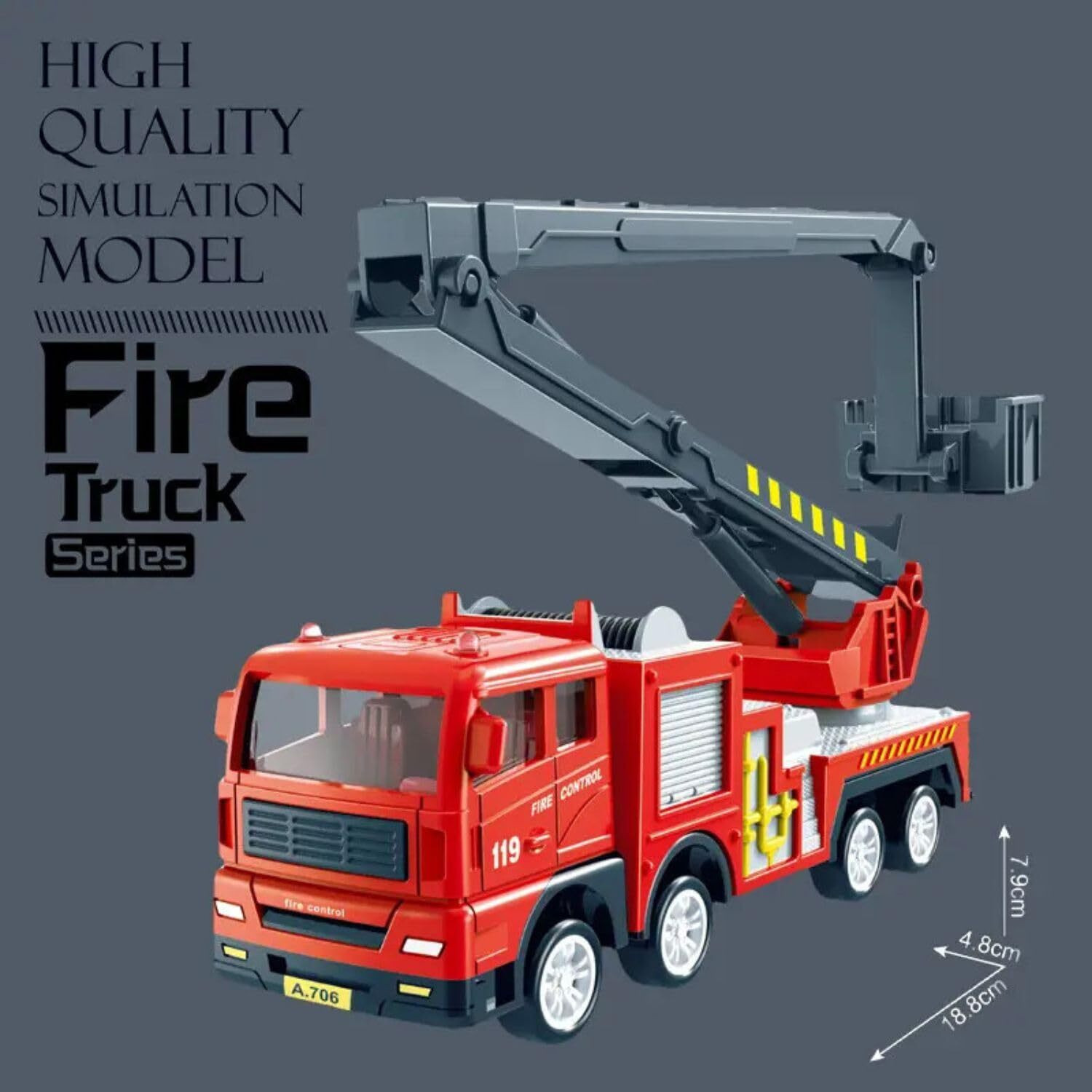 Image of ZHASK 360 Degree Rotate Friction Powered Fire Truck Set Toy for Kids