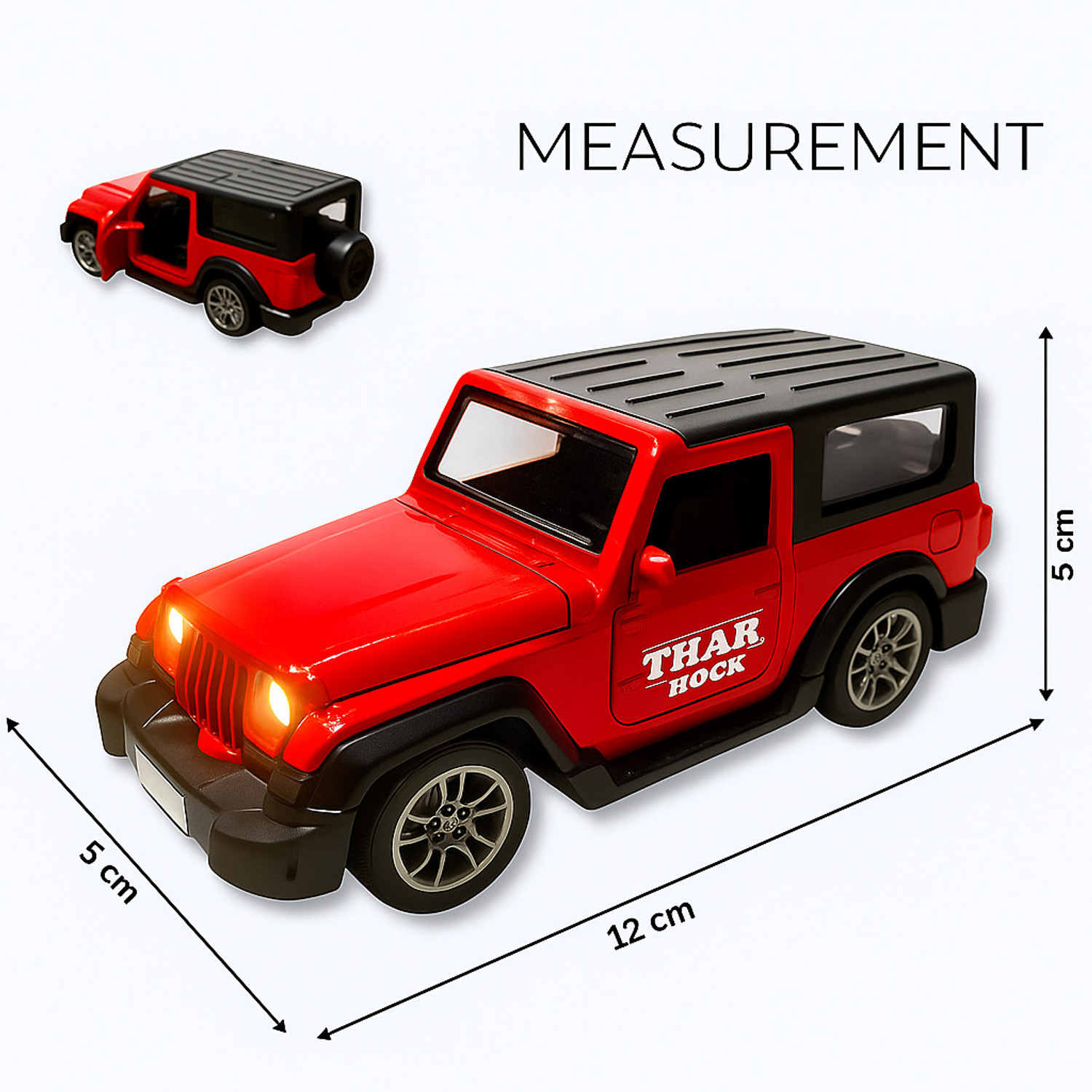 Image of Kidzfun 1:32 Scale Pull Back Thar Metal Car Toy Vehicle with Open Door , Pack of: 1